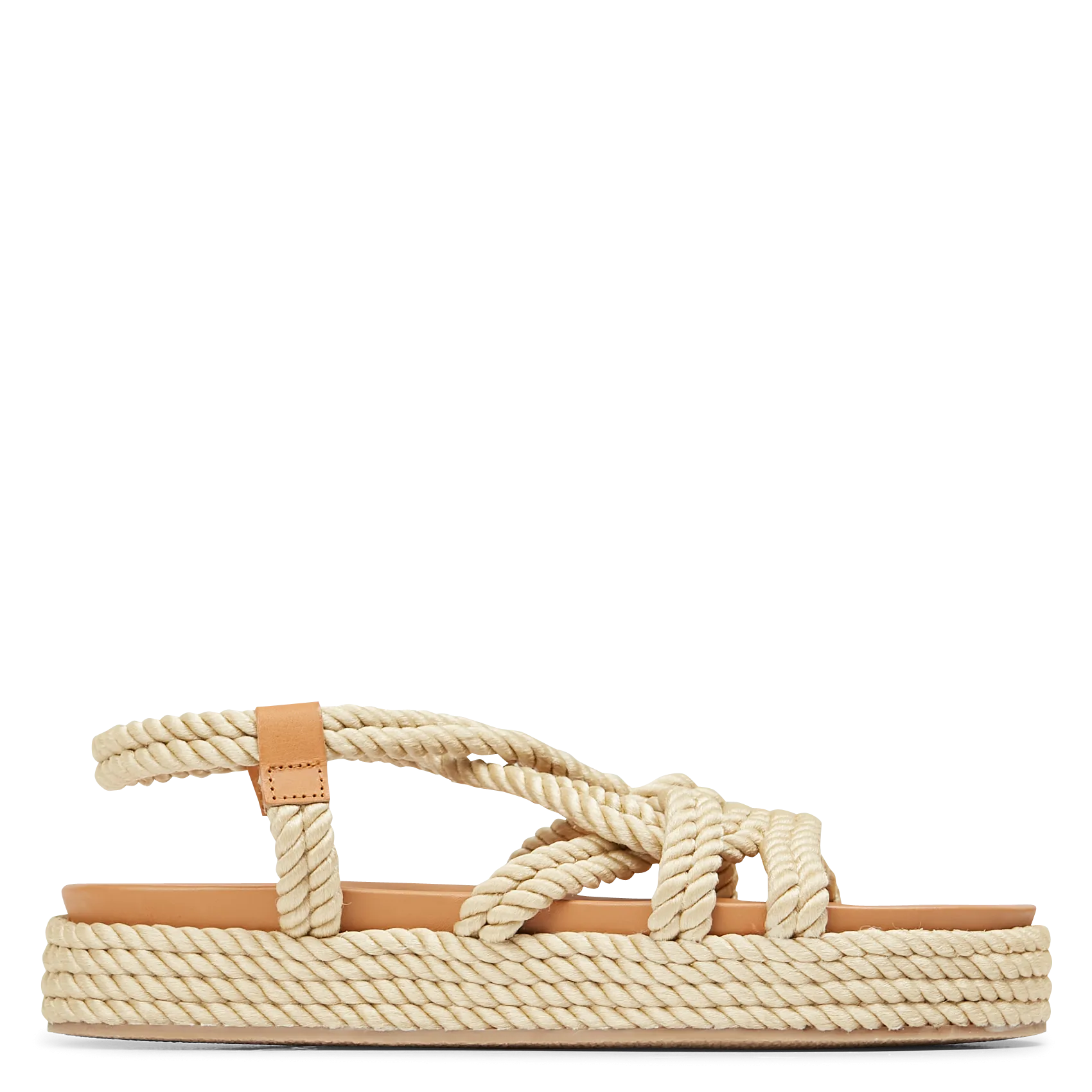 Keilsandalen aus Seil Beige WAEL
