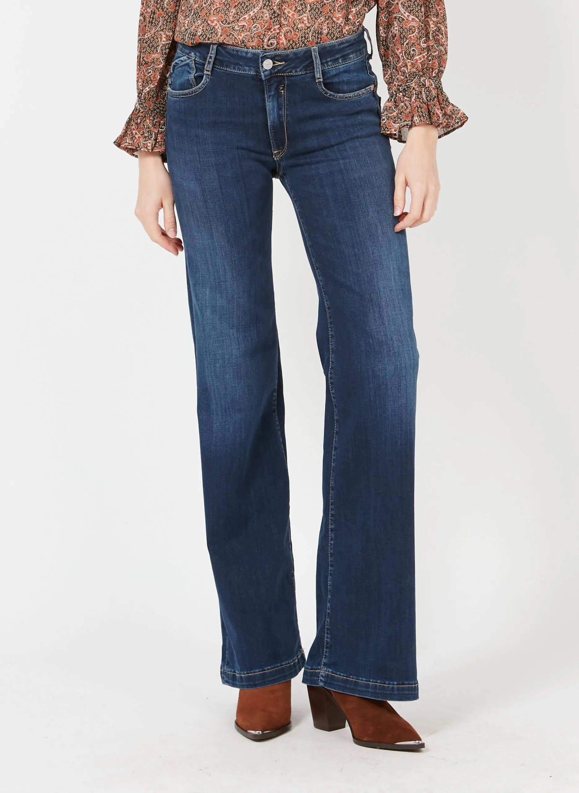 Flared High Waist Jeans Blau PULPHIFL
