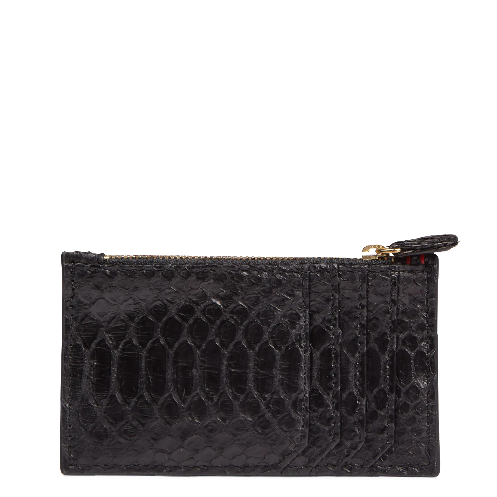 Kartenetui aus Pythonleder Schwarz HELENA