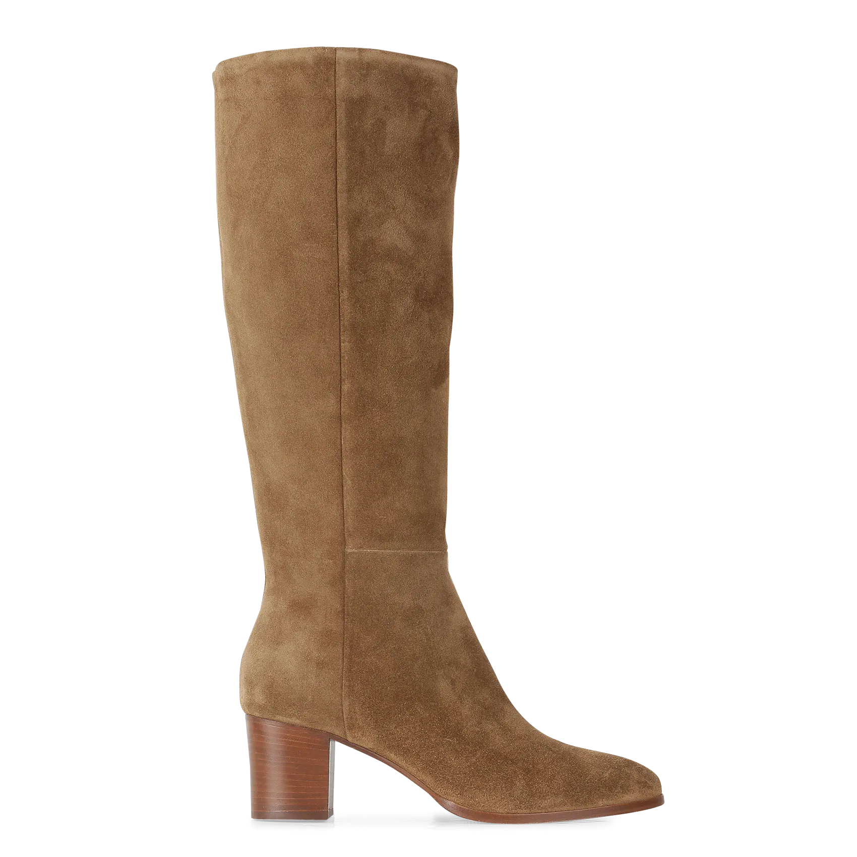 Lederstiefel mit Absatz Braun LIZZIE