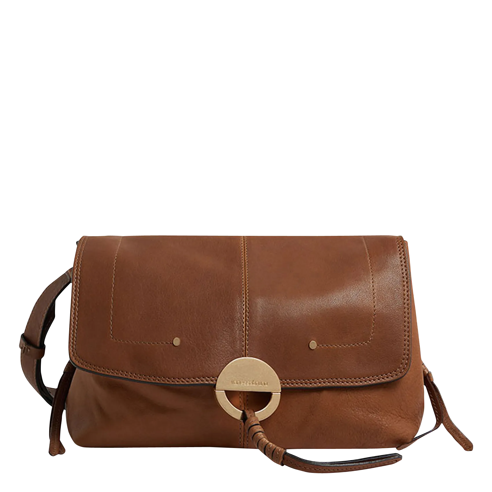 Schultertasche aus weichem Leder Braun OTHILIA