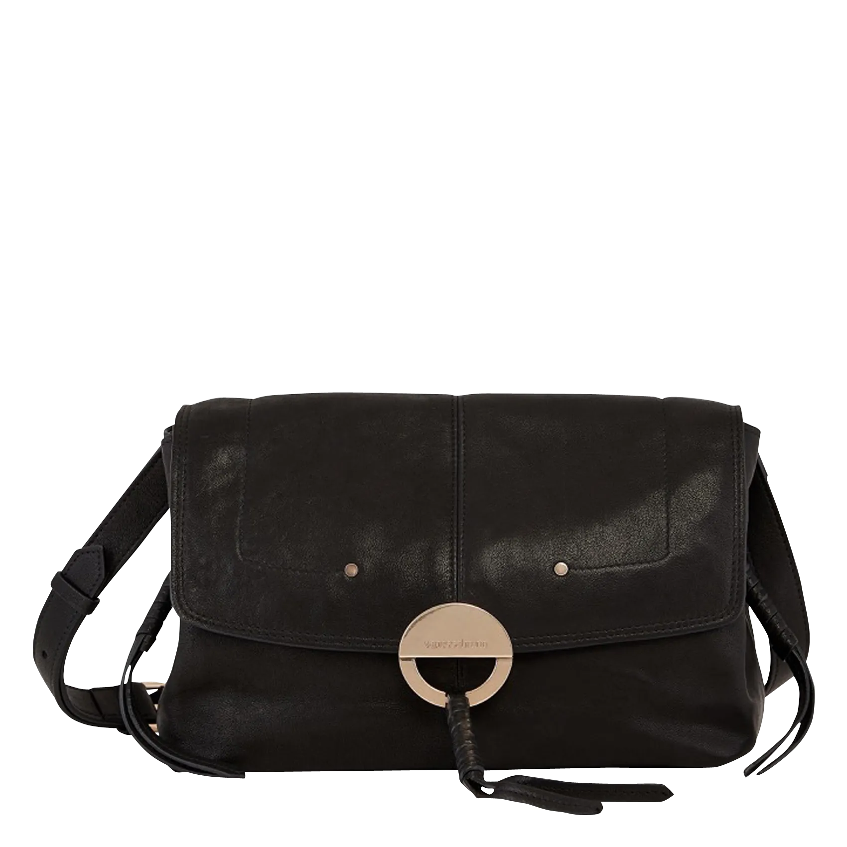 Schultertasche aus weichem Leder Schwarz OTHILIA