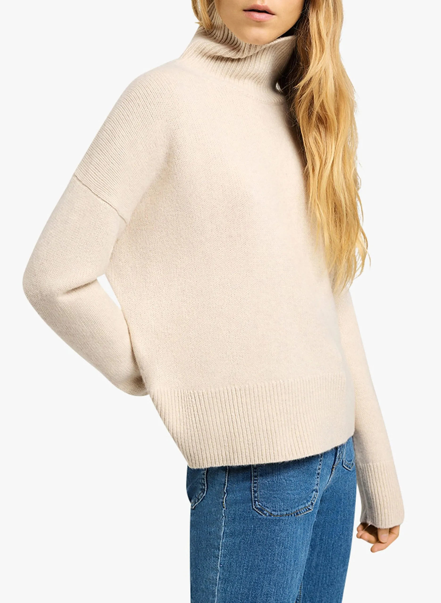 Rollkragenpullover aus Wolle Weiss MALO