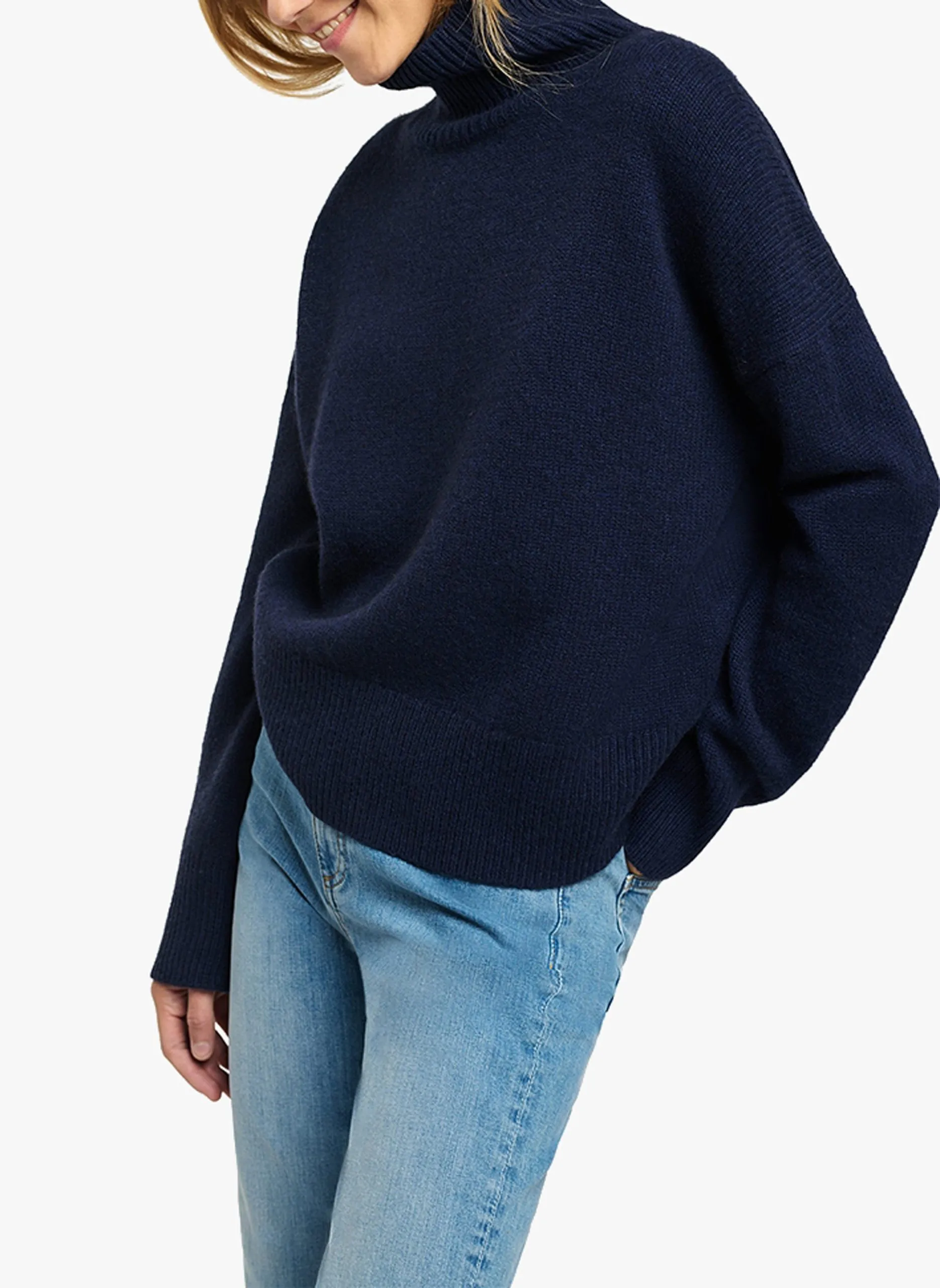 Rollkragenpullover aus Wolle Blau MALO