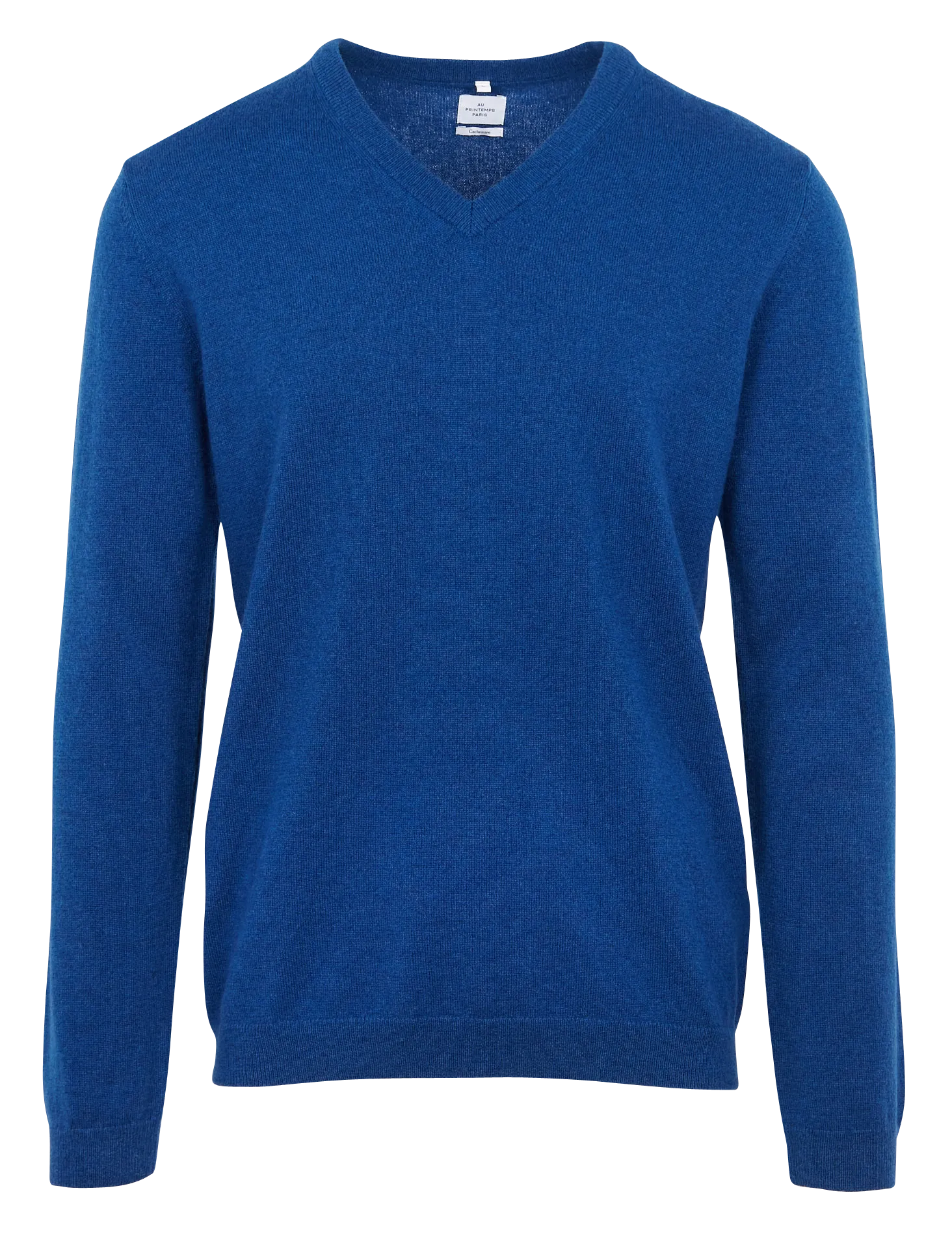 Kaschmirpullover mit V-Ausschnitt, Regular Fit Blau