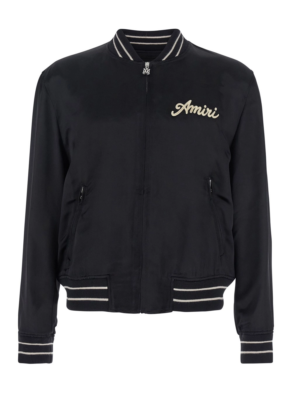 Schwarze Jacke mit Logo vorne und hinten aus technischem Stoff Herren