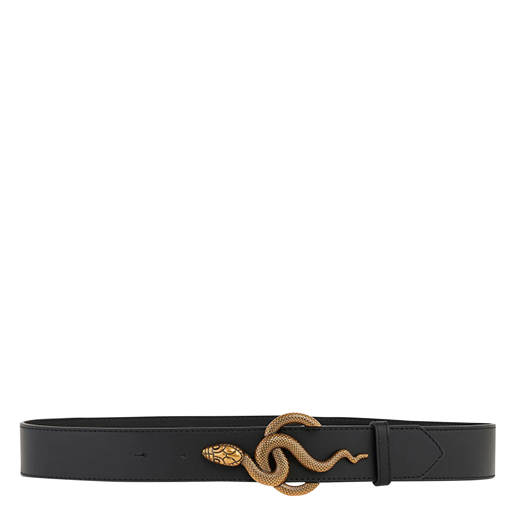 Ledergürtel mit Schlangenverschluss Schwarz CLEO