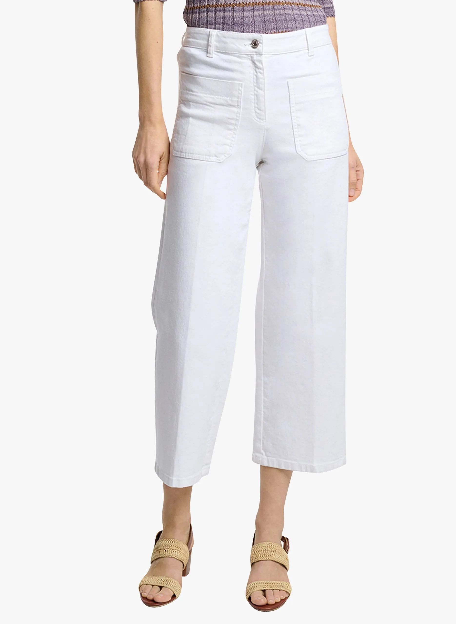 Straight Cut Jeans aus Baumwolle Weiss HELIAS