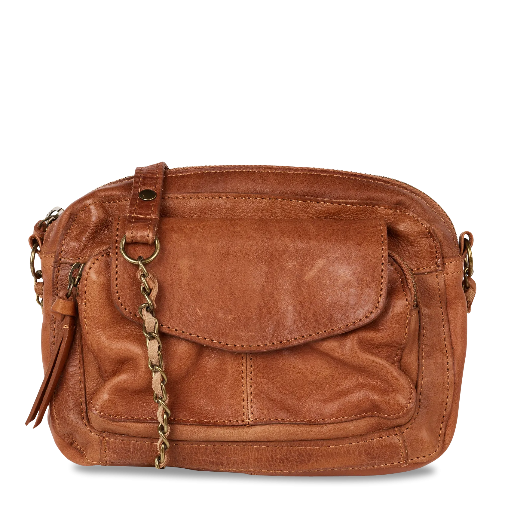 Umhängetasche aus Leder Golden NAINA