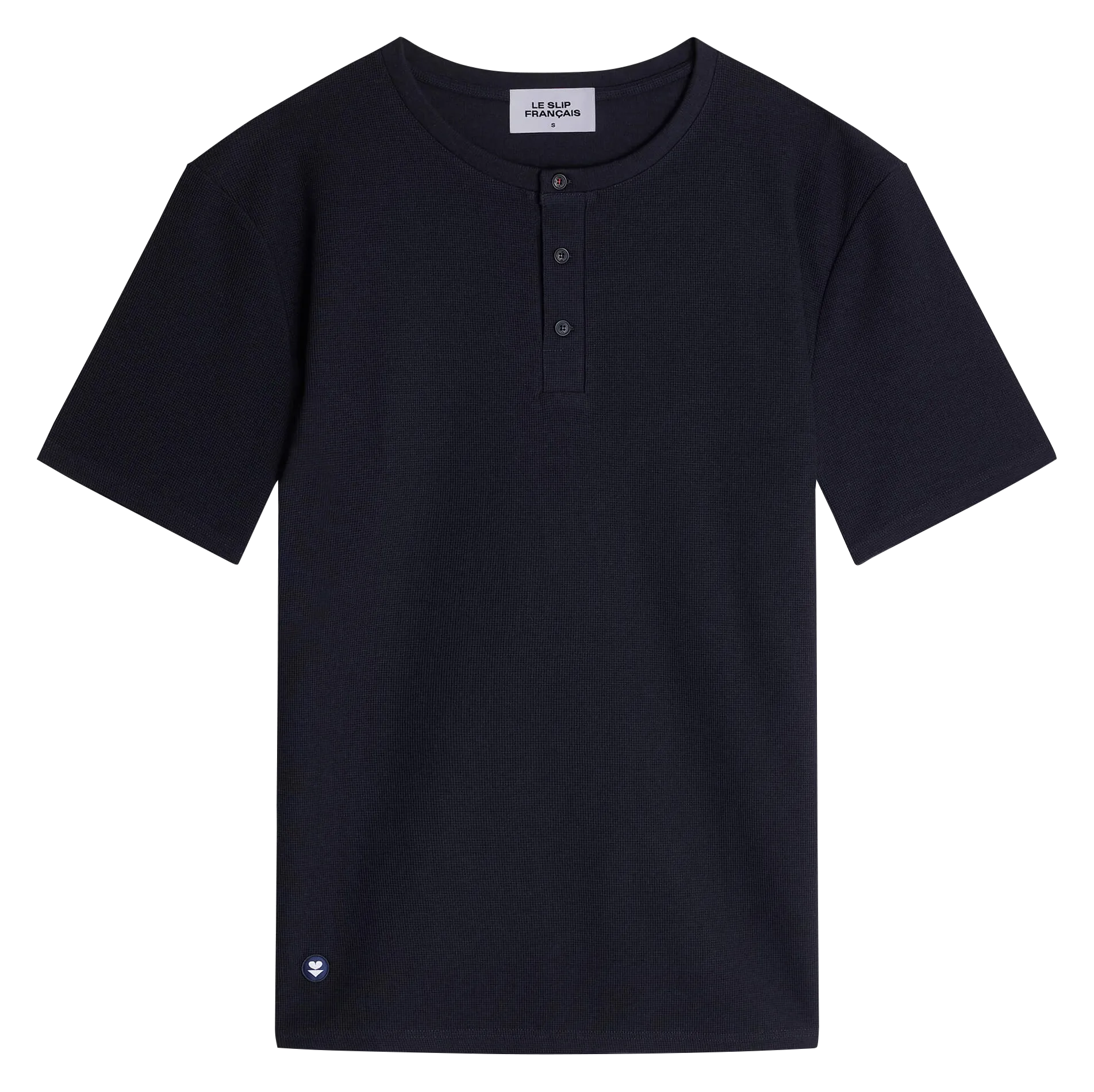 Pyjama-T-Shirt aus Baumwolle in Waffeloptik Blau MARC ANDRE PLUS