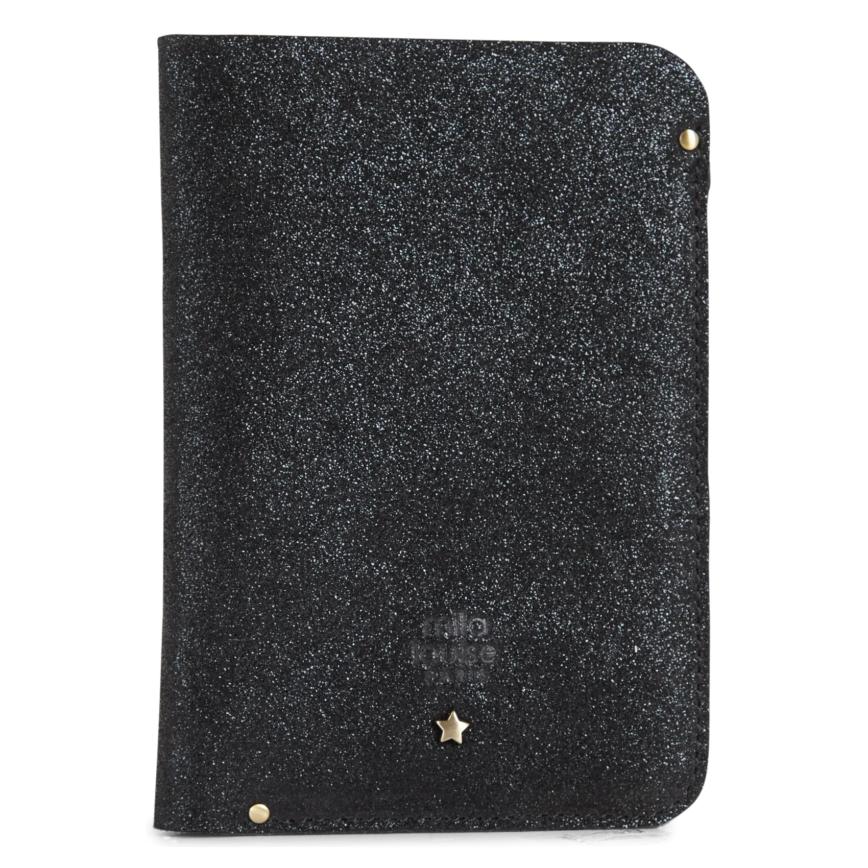 Brieftasche aus Metallic-Leder Schwarz ORY