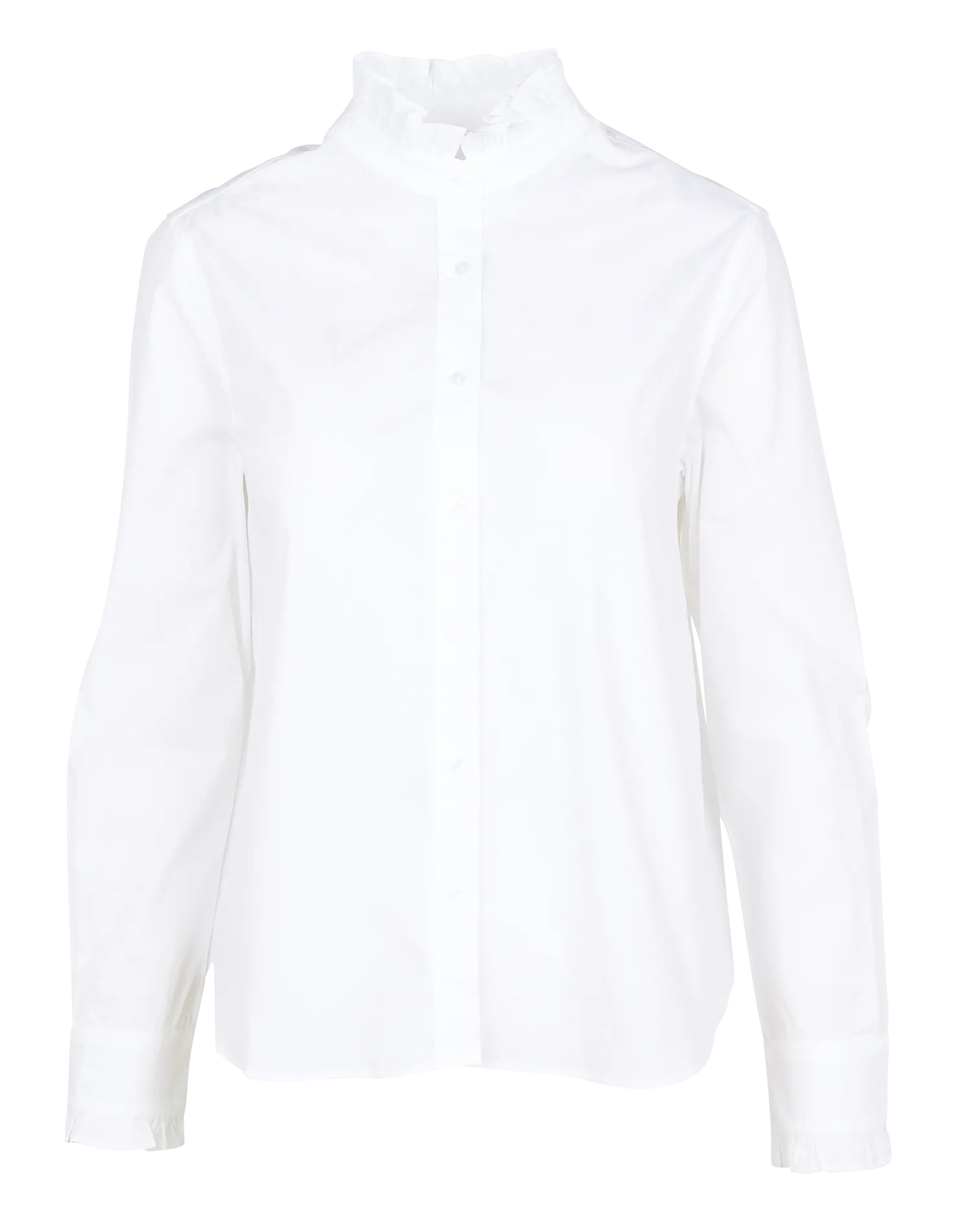 Baumwollbluse mit viktorianischem Kragen Weiss GABY