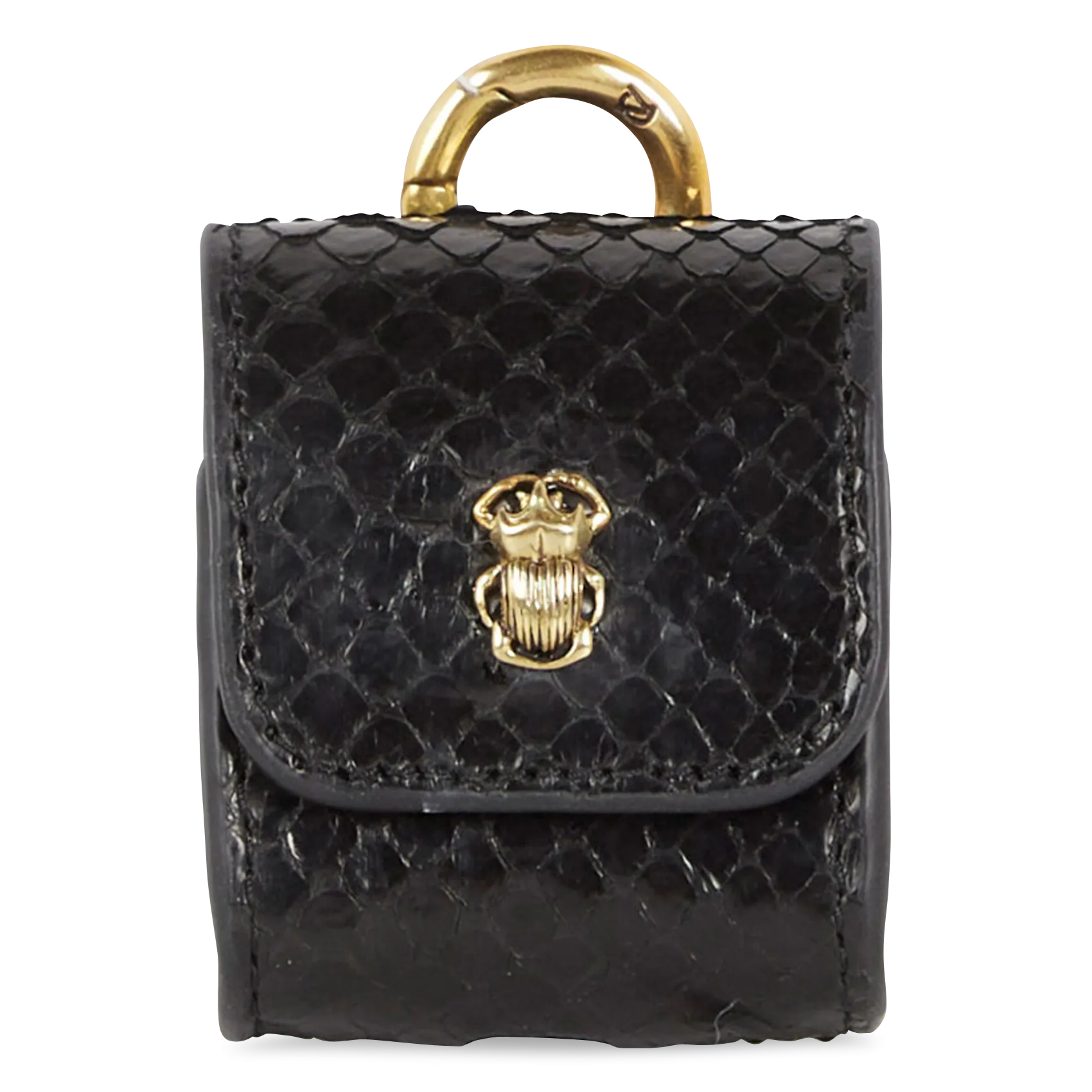 Airpods-Hülle aus Pythonleder Schwarz JAMIE