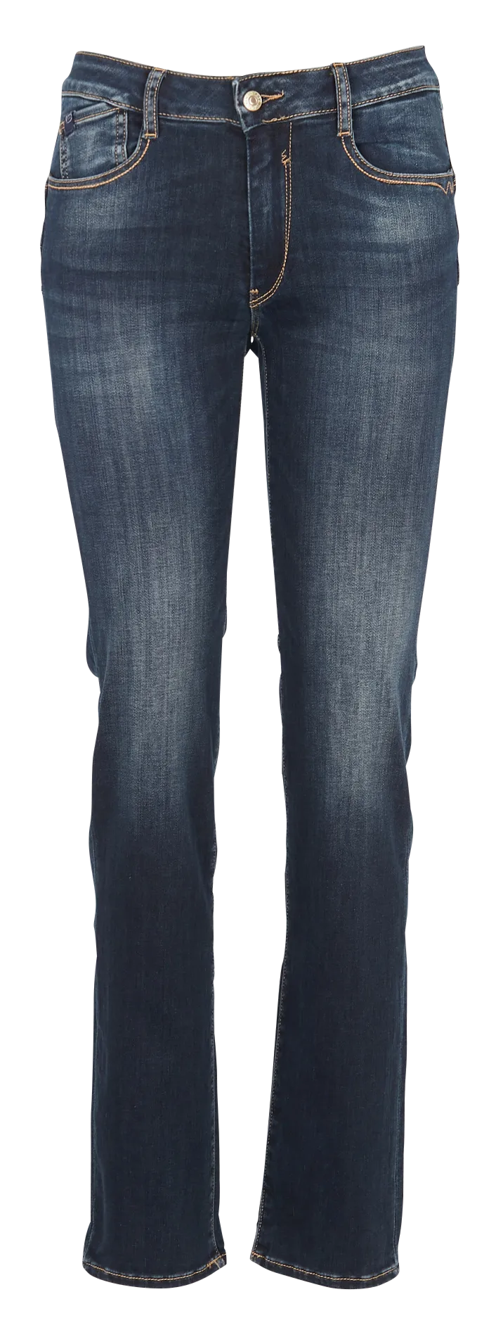 High Waist Straight Cut Jeans aus Baumwolle Blau