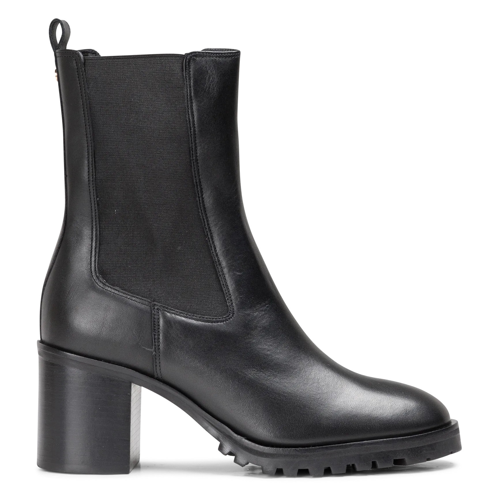Glattleder-Stiefeletten Schwarz ZELICI