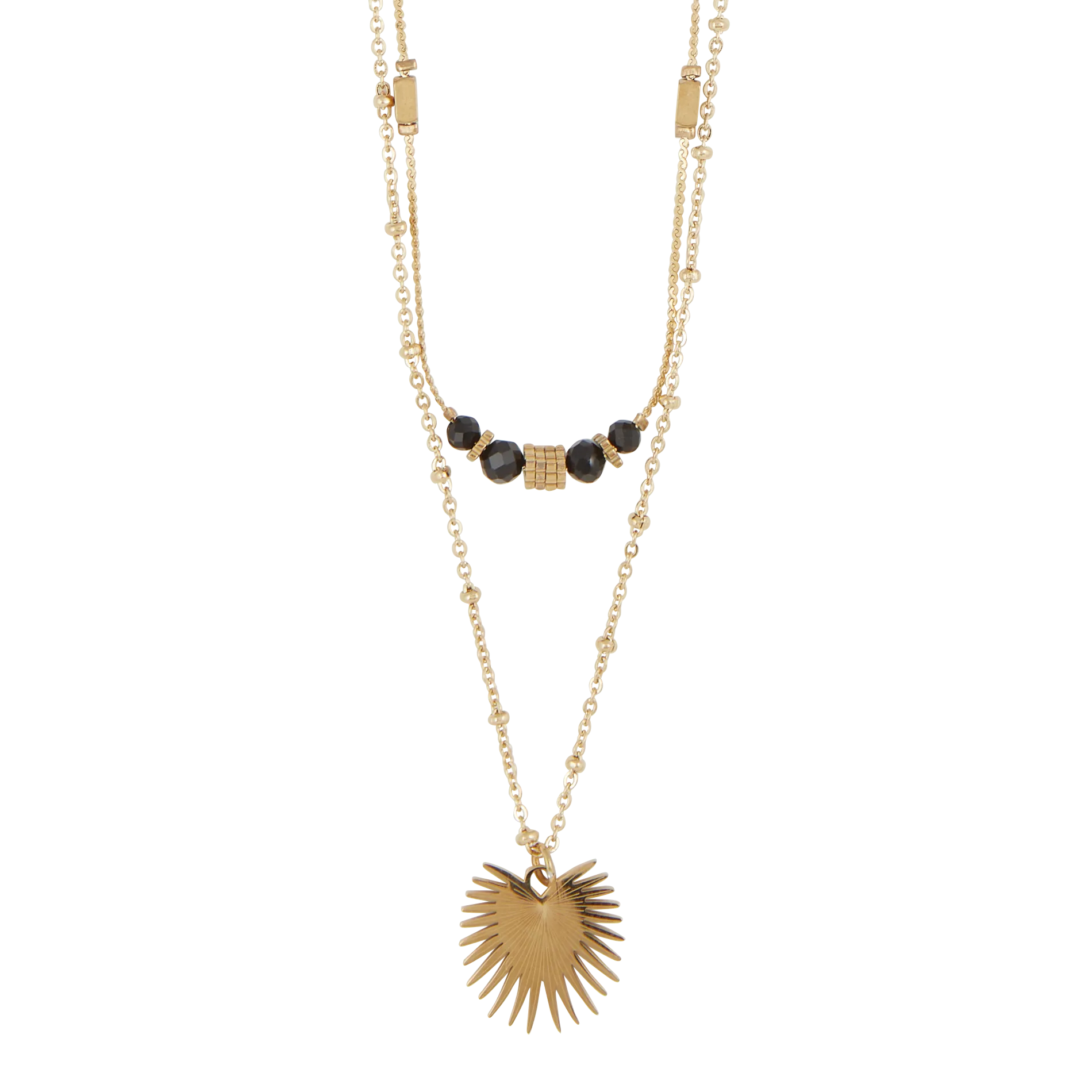 Perlenhalskette aus Stahl Golden