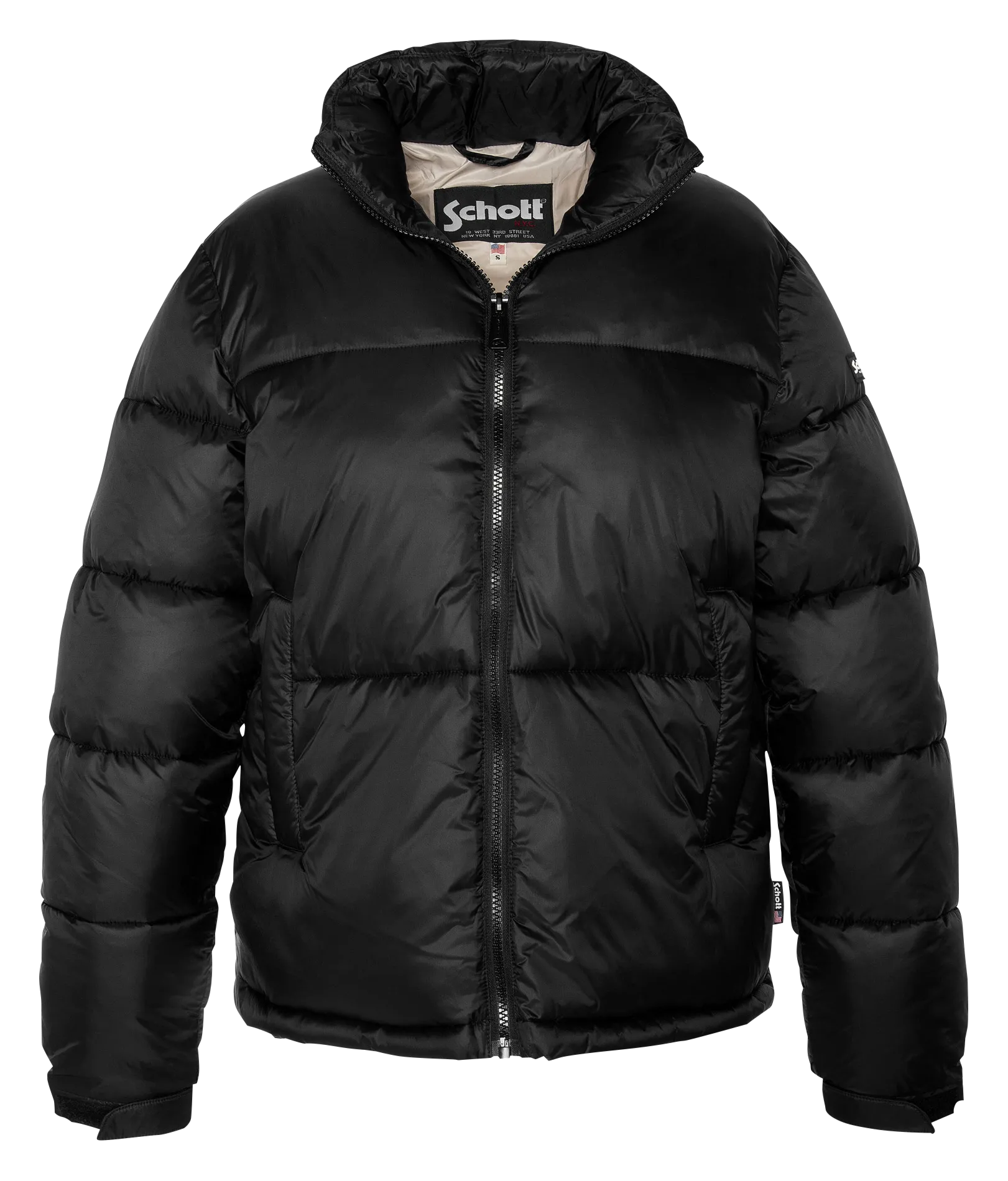 Gerade geschnittene Steppjacke mit Stehkragen Schwarz BELSTARWRS