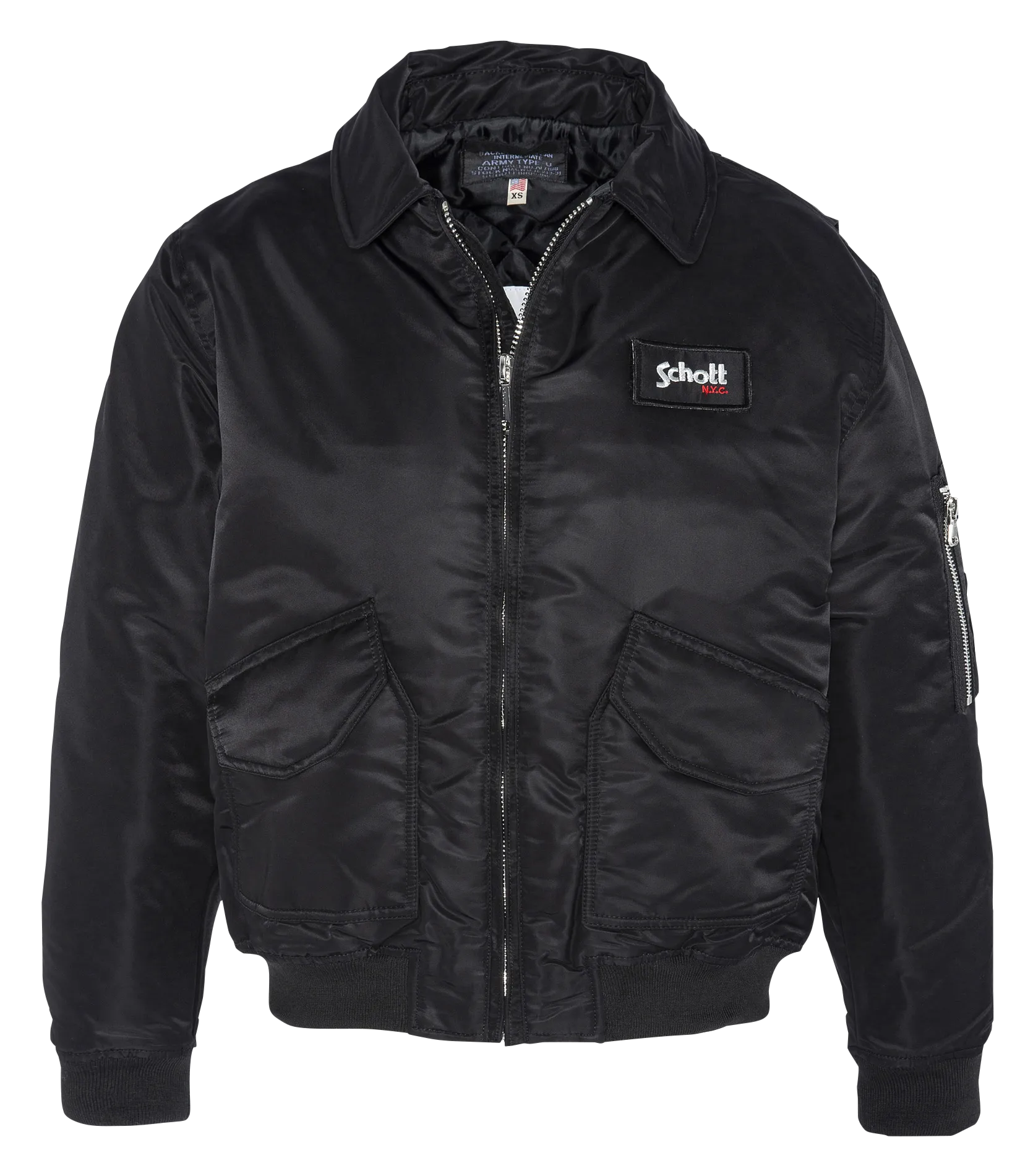 Oversize-Blouson mit Reißverschluss Schwarz