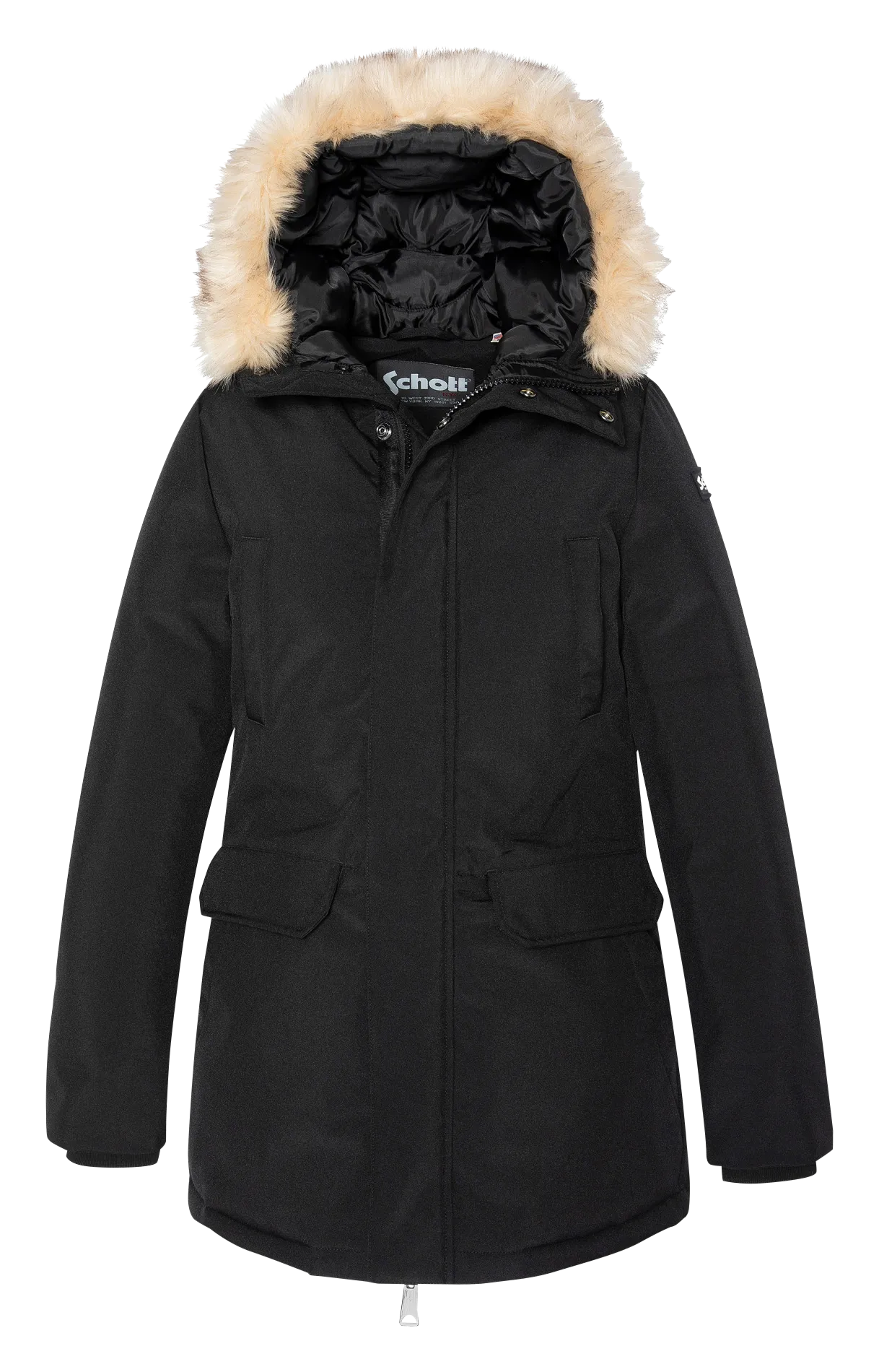 Kapuzenparka Schwarz