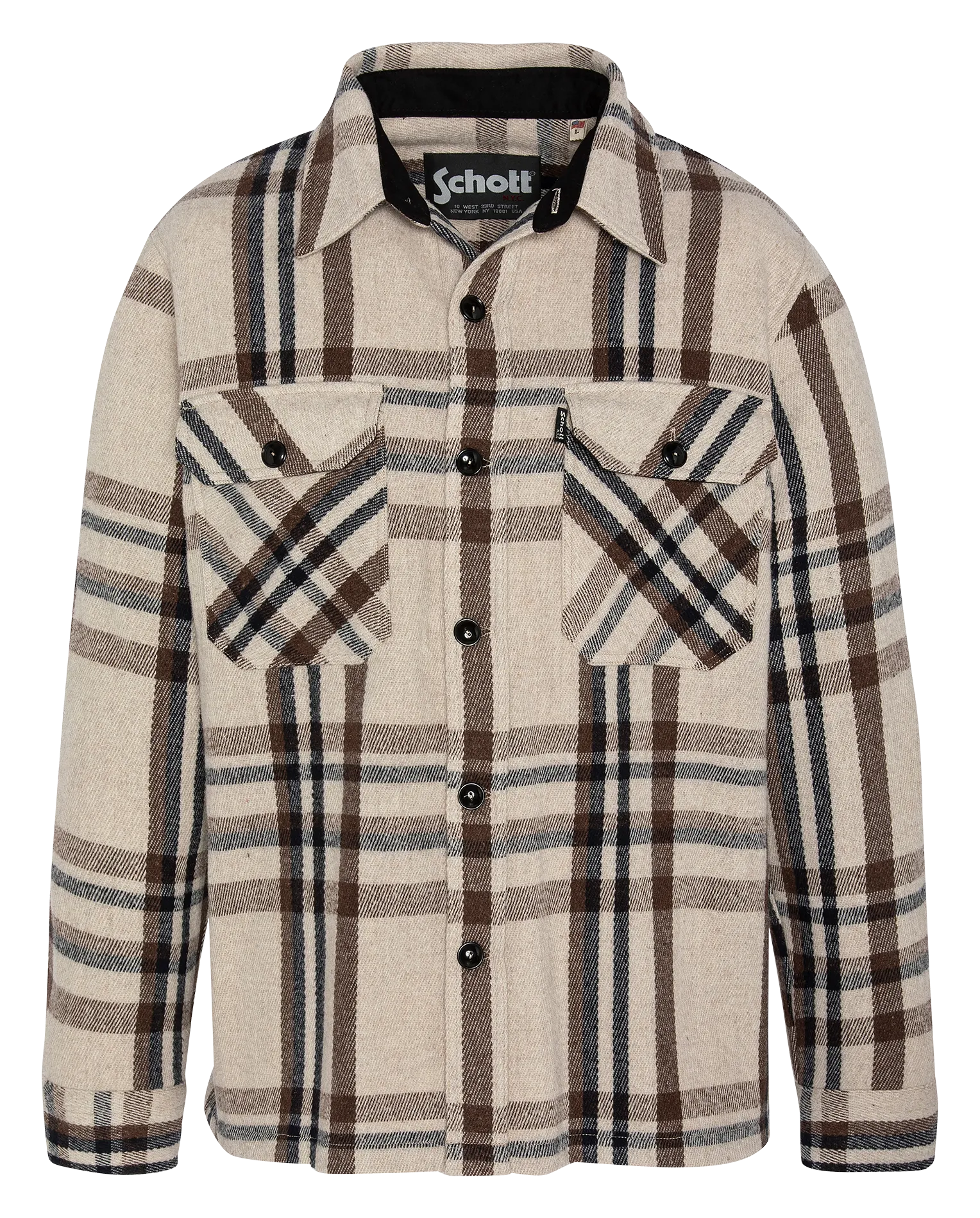 Hemdjacke mit Karomuster Beige