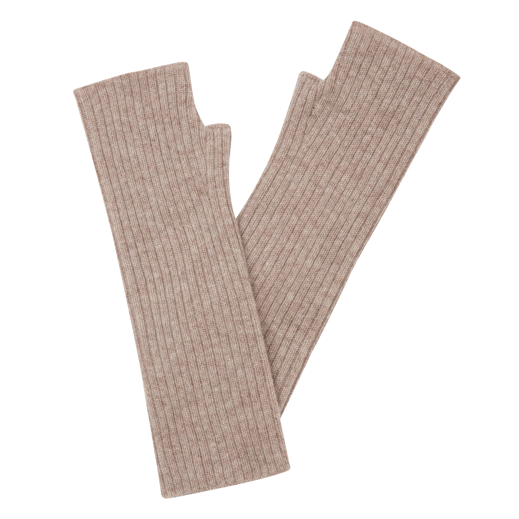 Halbhandschuhe aus Kaschmir Beige