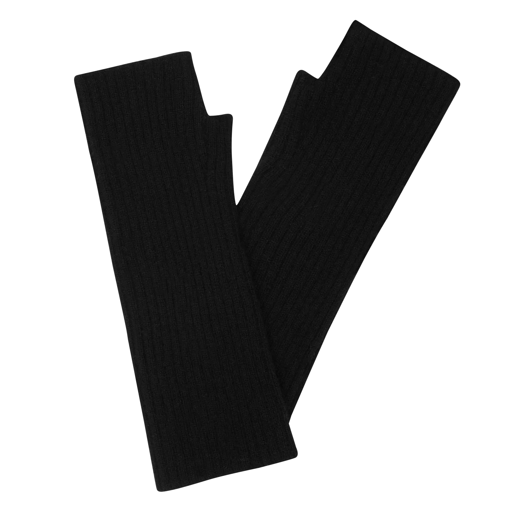 Halbhandschuhe aus Kaschmir Schwarz