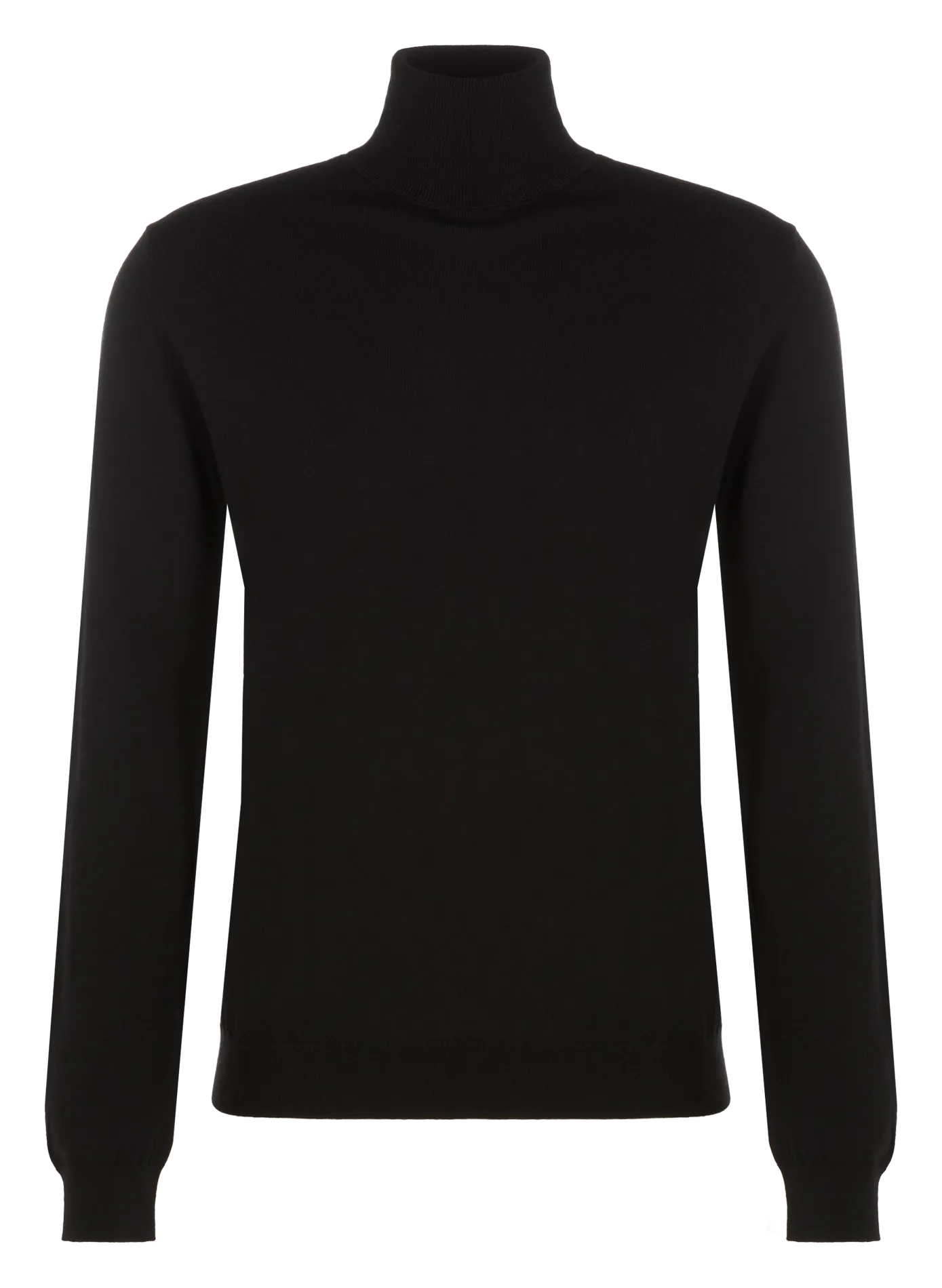 Rollkragenpullover aus Wolle Schwarz