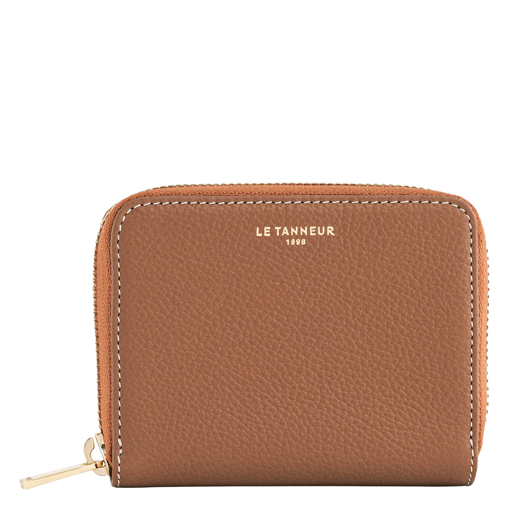 Portemonnaie aus genarbtem Leder Braun EMILIE