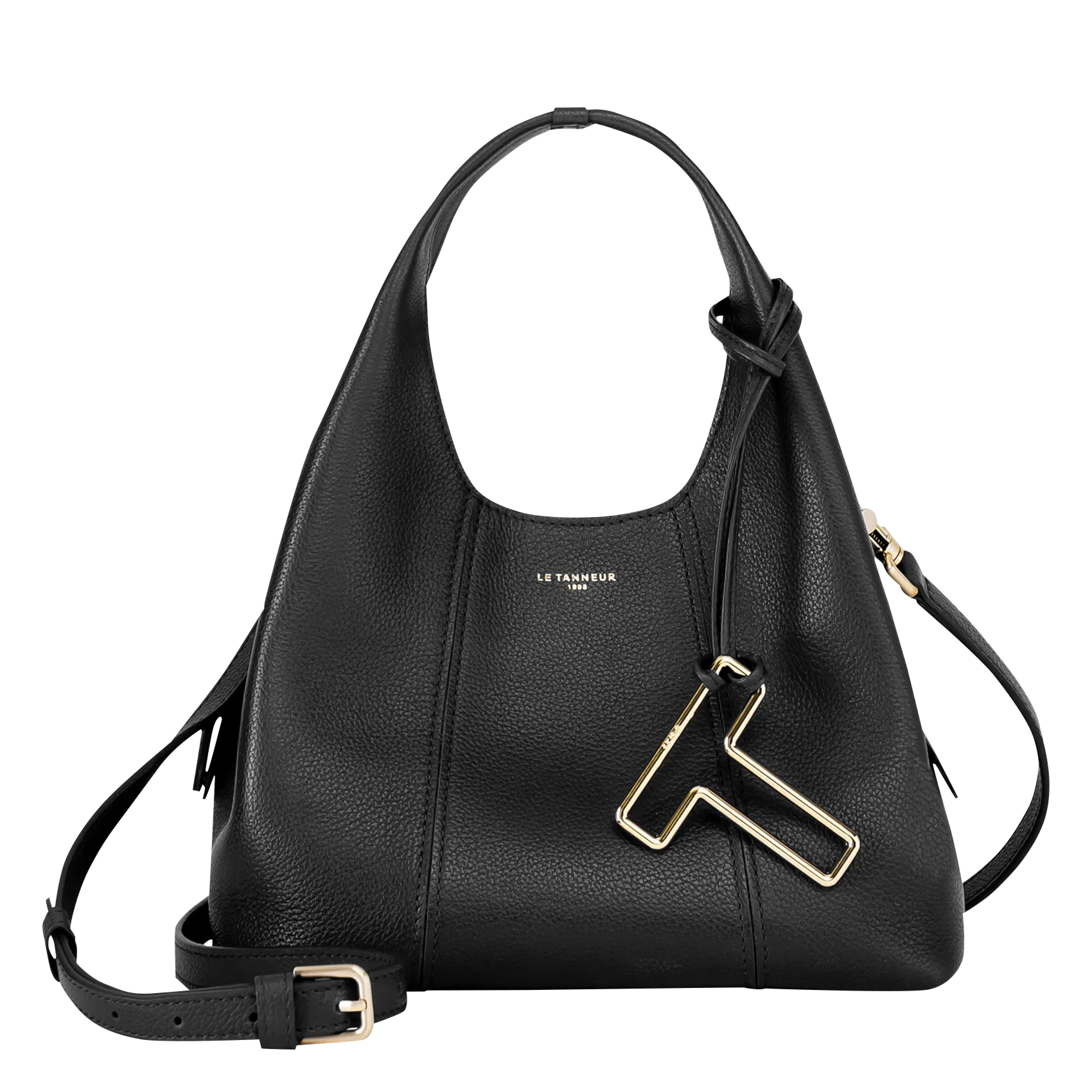 Umhängetasche aus genarbtem Leder Schwarz JULIETTE