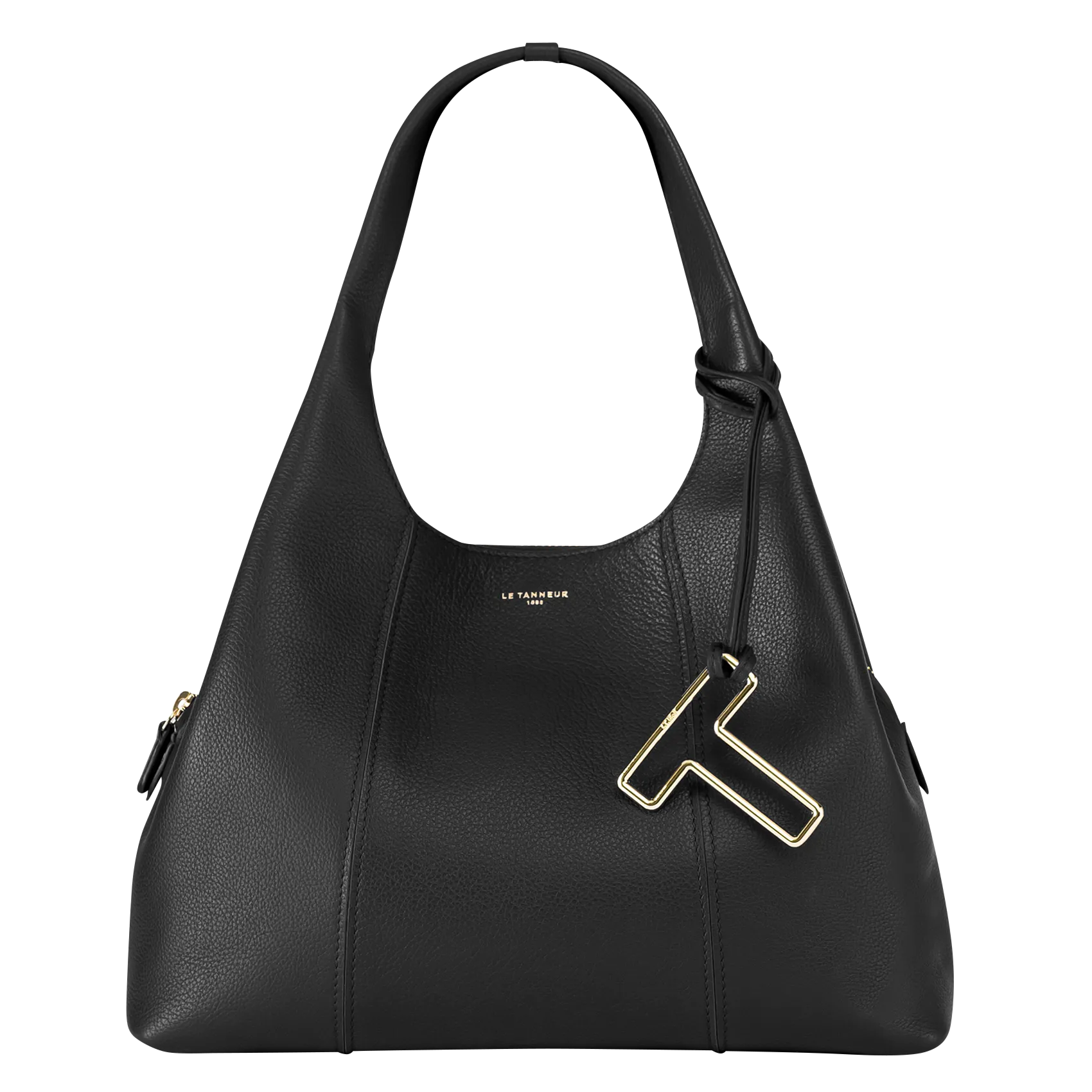 Schultertasche aus genarbtem Leder Schwarz JULIETTE
