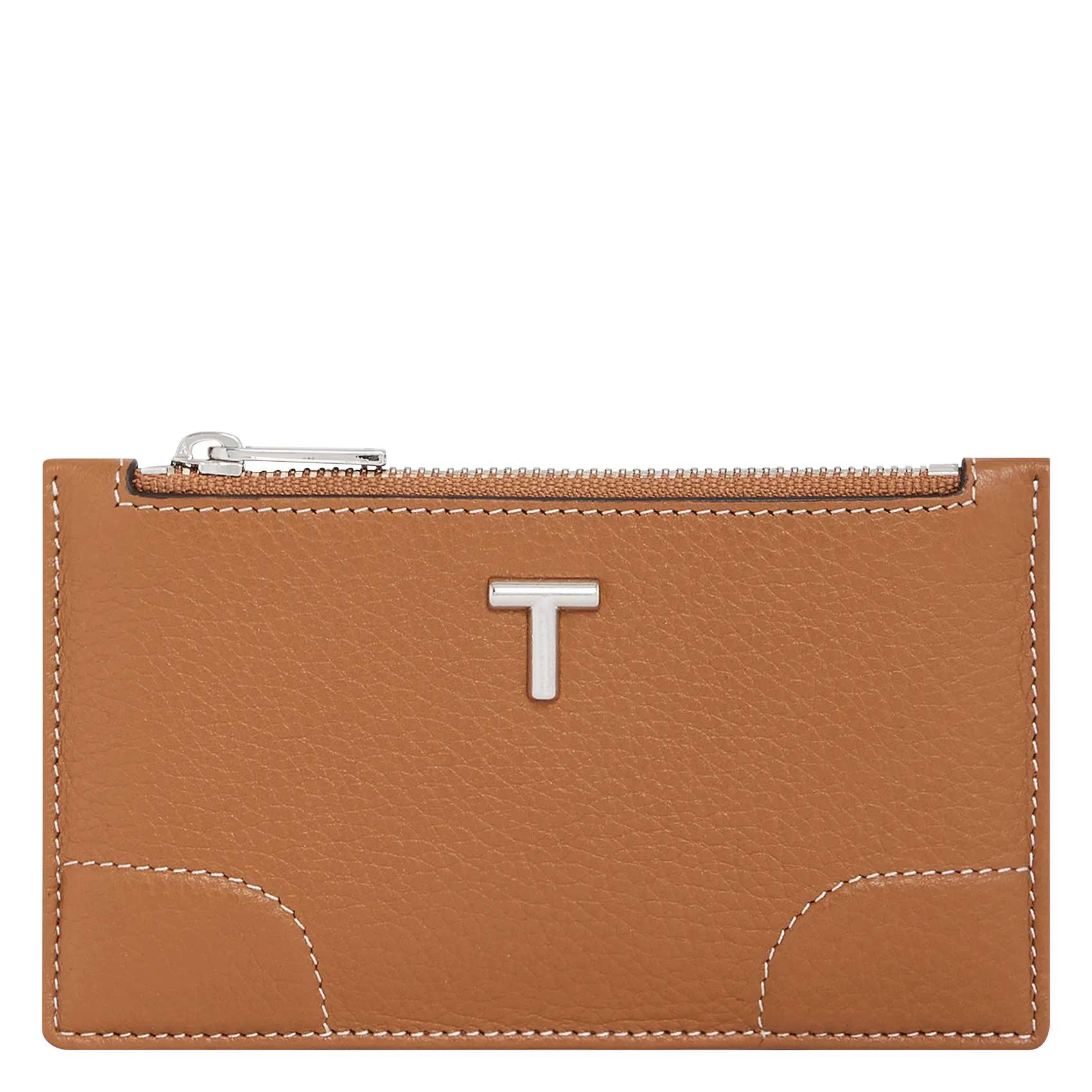 Kartenetui aus genarbtem Leder Braun ROMY