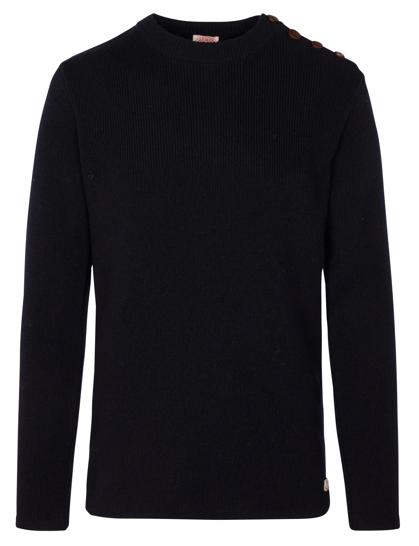 Rundhalspullover aus Lammwolle Blau