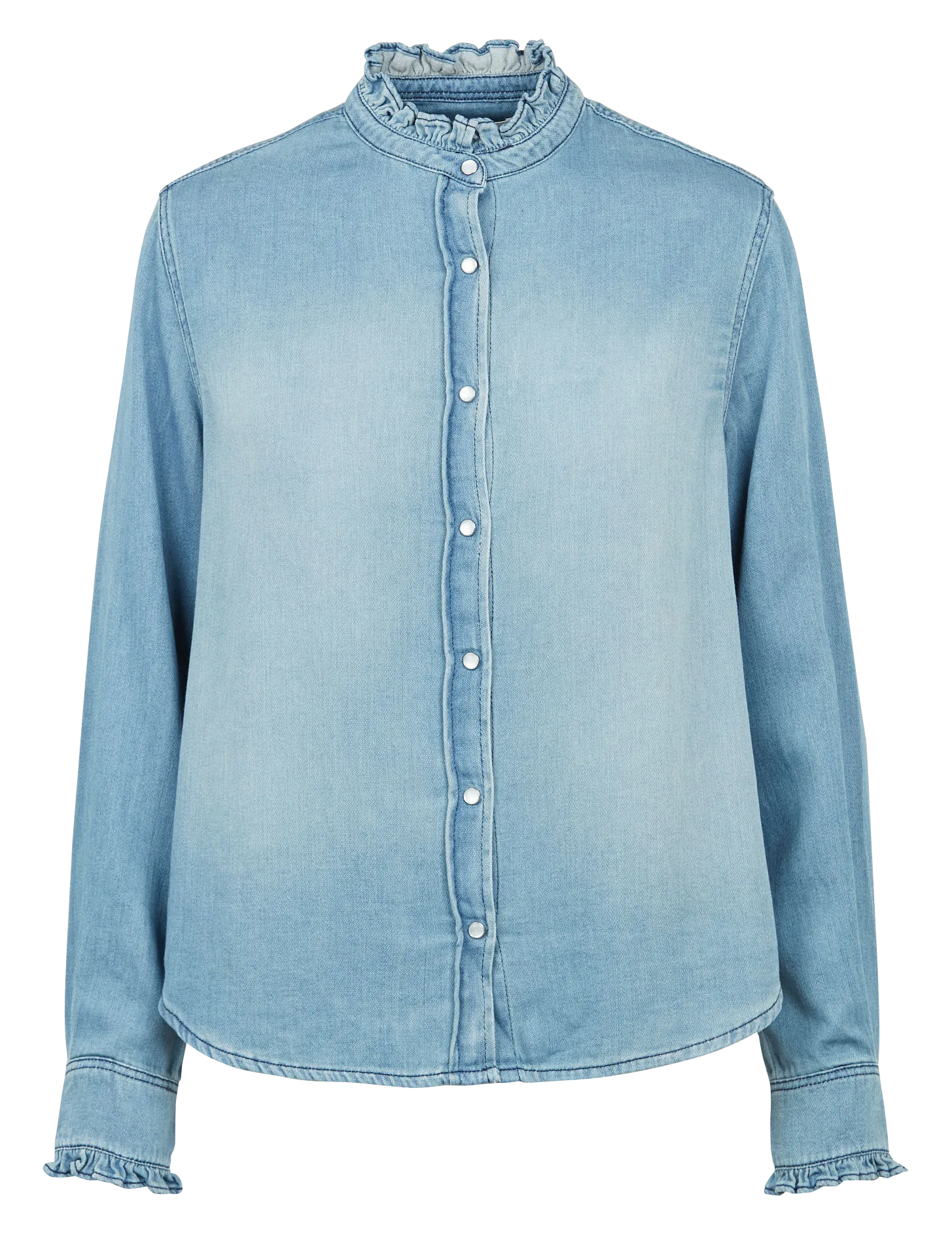 Jeanshemd mit Rundhalsausschnitt Blau CHEMISE GABY