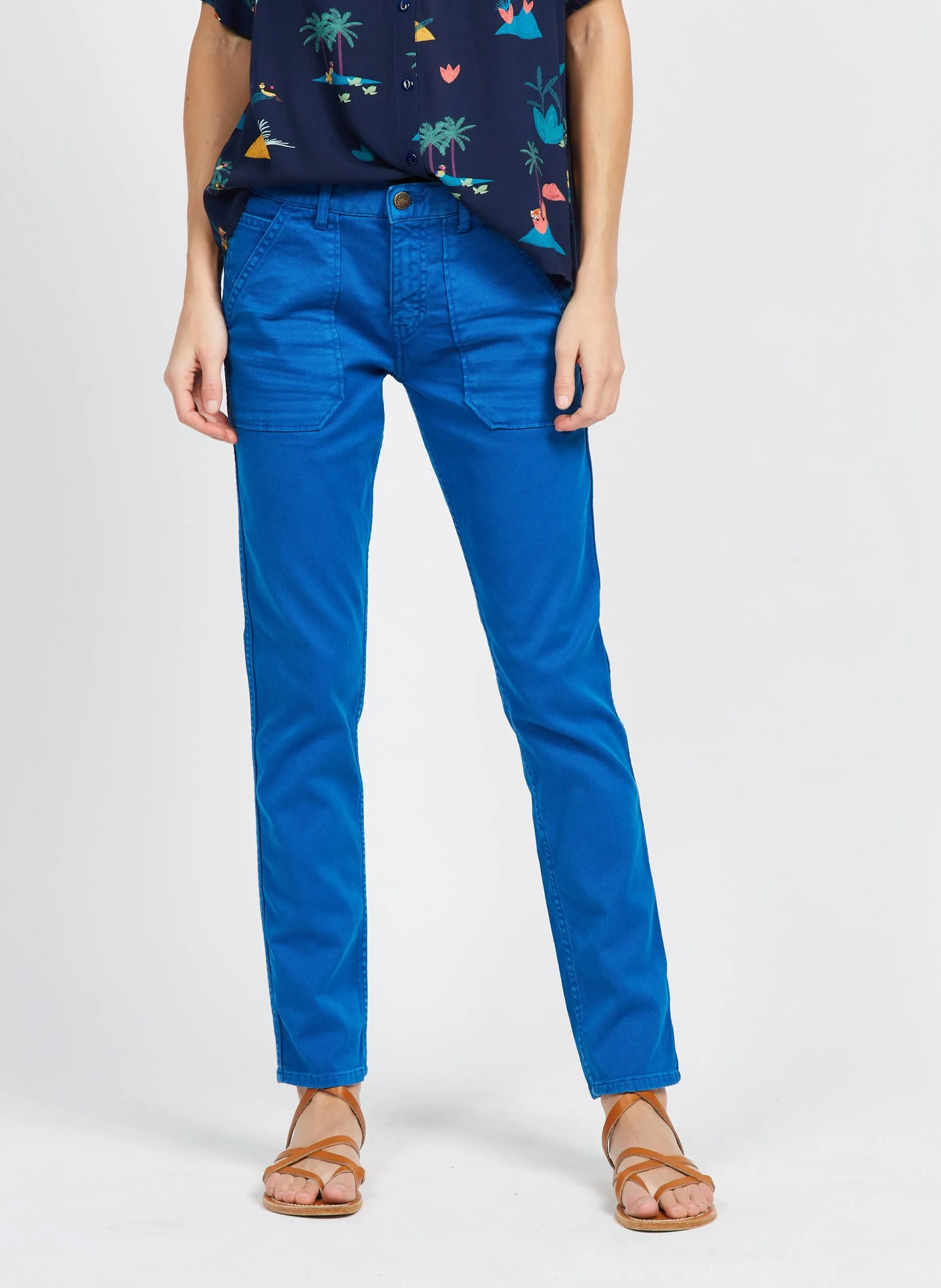 Slimfit-Jeans aus Baumwoll-Mix Blau PIERCE