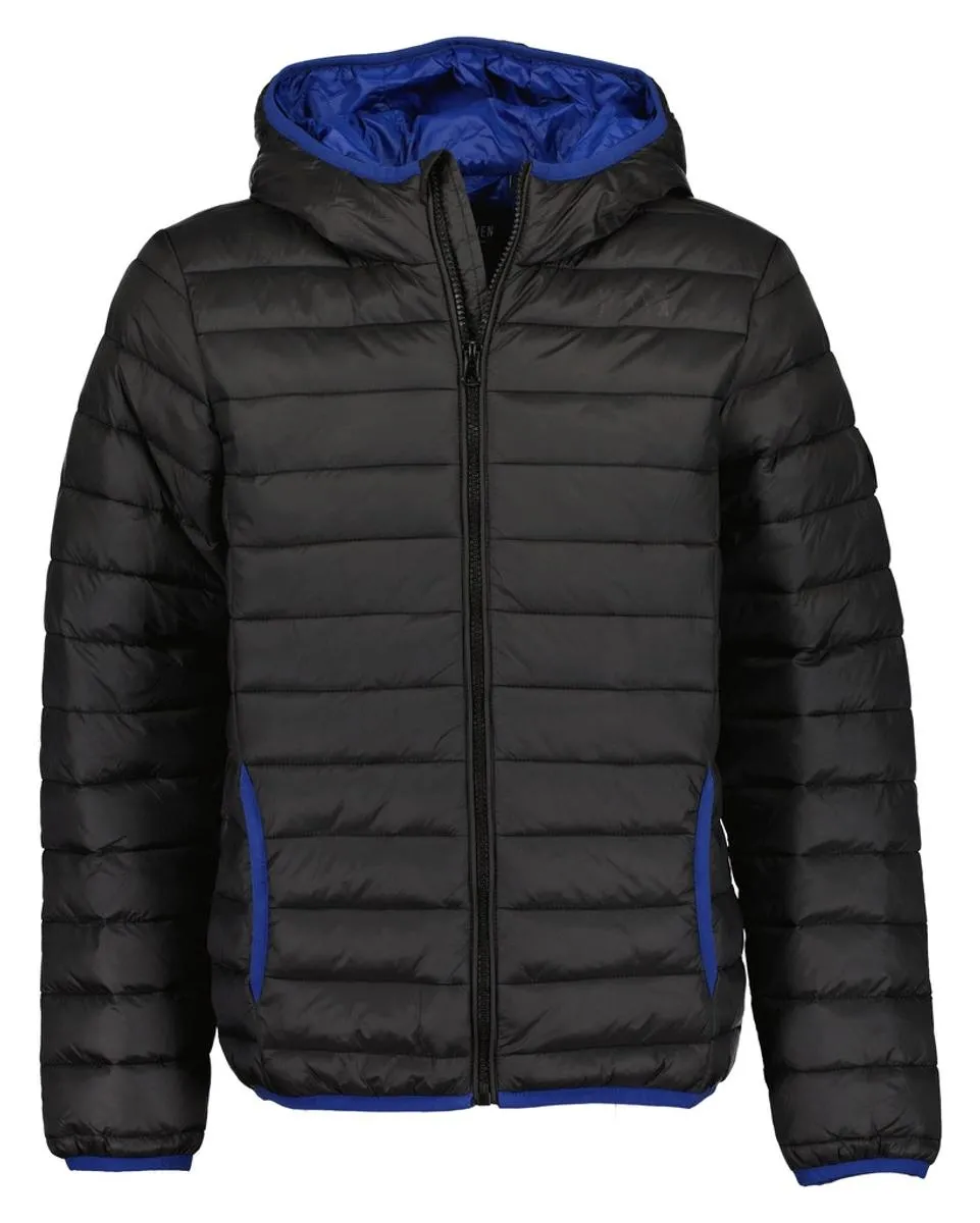 Anorak mit Kapuze, wattiert, schwarz