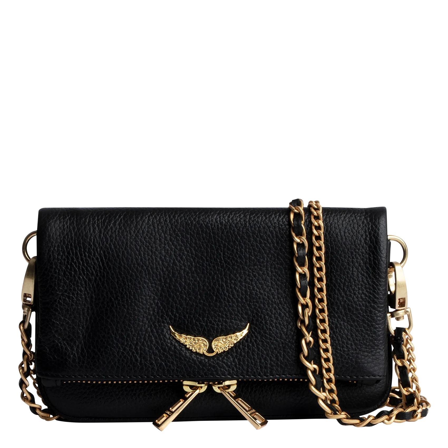 Abend-Clutch aus Leder Schwarz ROCK NANO