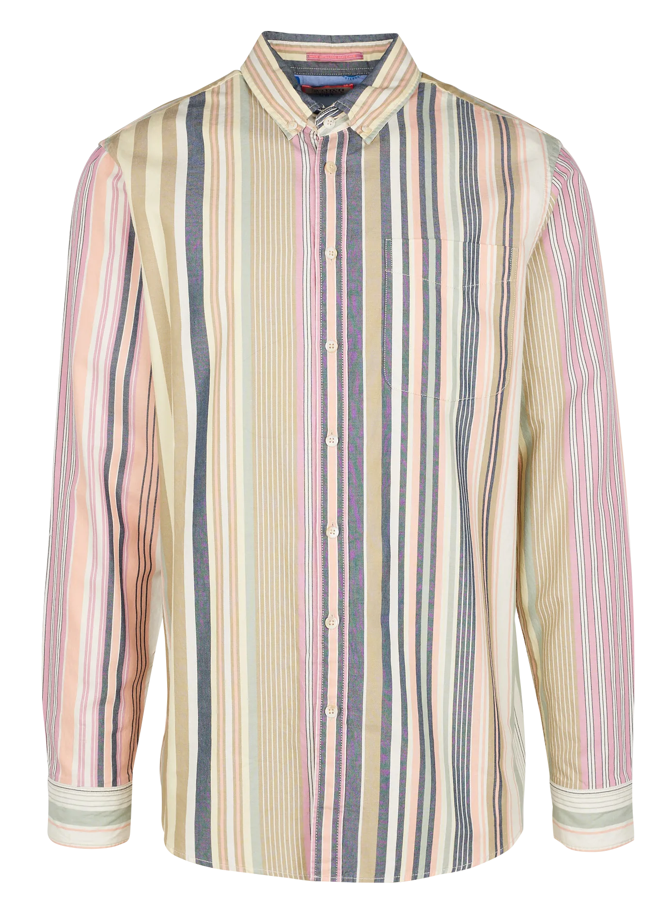 Gestreiftes Hemd aus Bio-Baumwolle mit Button-down-Kragen, Regular Fit Blau