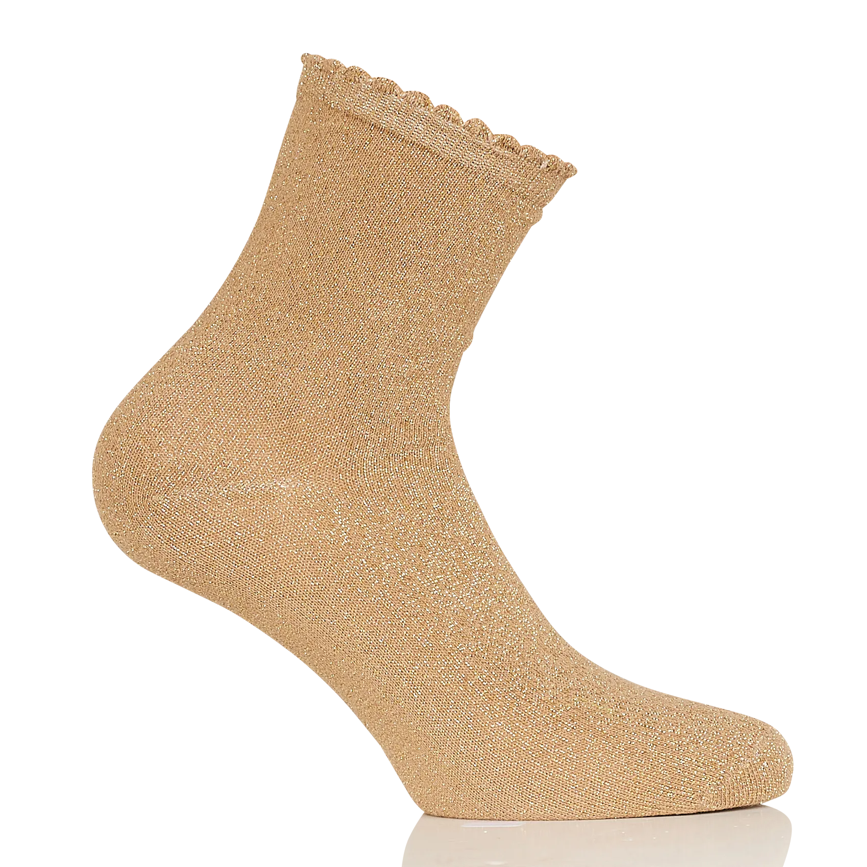 Socken aus Baumwoll-Mix mit Metallic-Garn Braun SEBBY