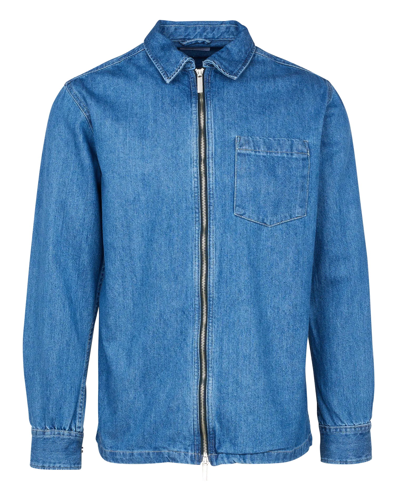 Denim-Hemdjacke aus Bio-Baumwolle Blau