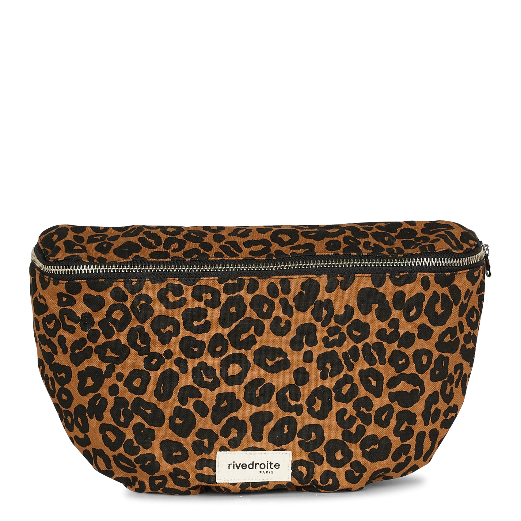 Bedruckte Hüfttasche aus Baumwolle Braun CUSTINE XL