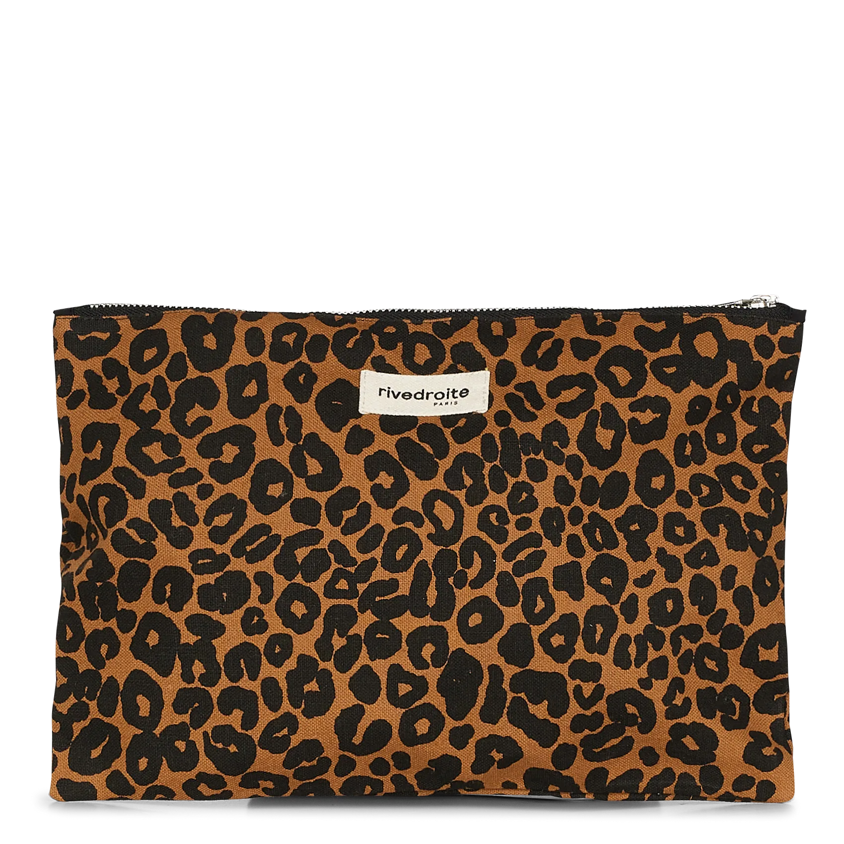 Dekorative Baumwoll-Clutch mit Print Braun BARBETTE