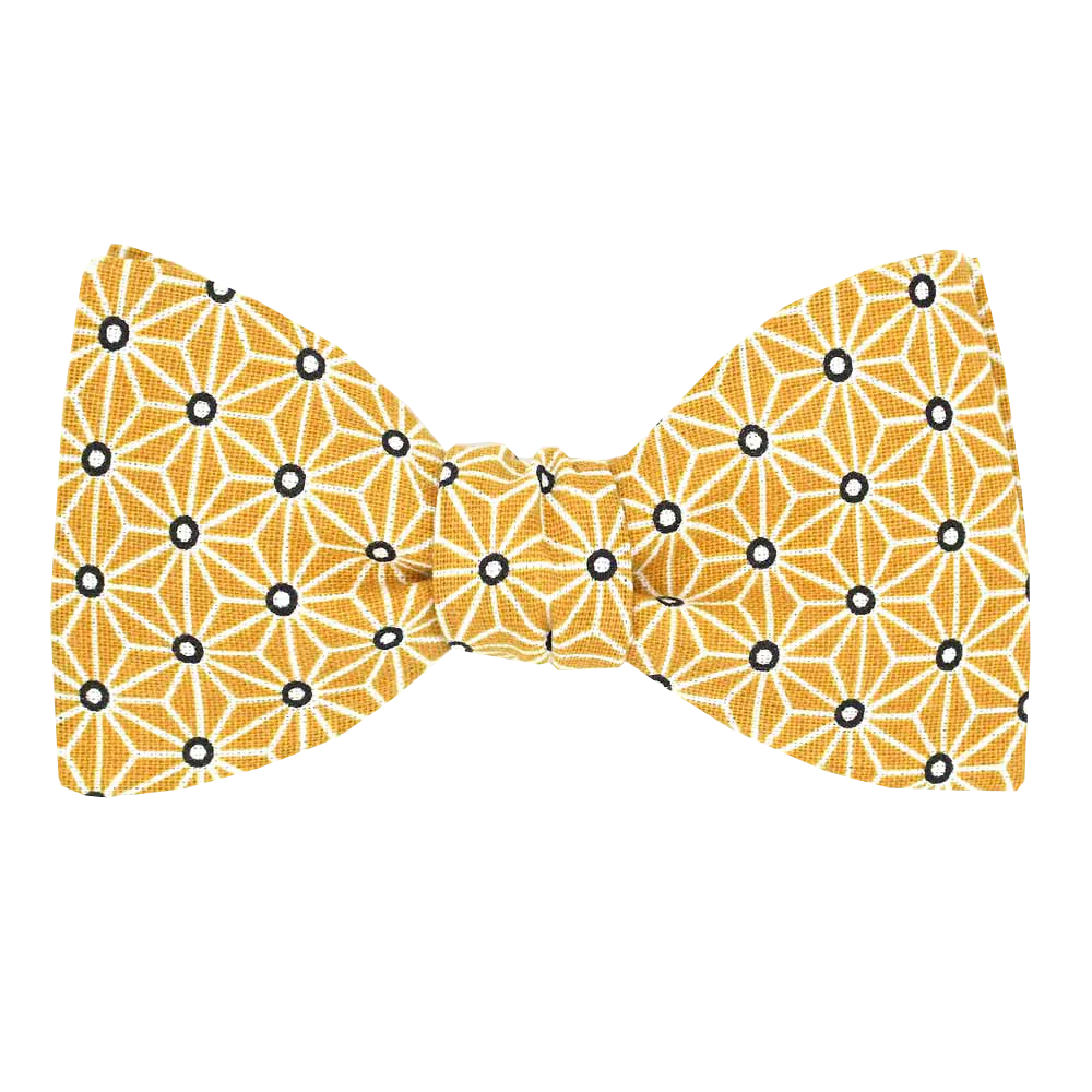 Fliege aus bedruckter Baumwolle Gelb