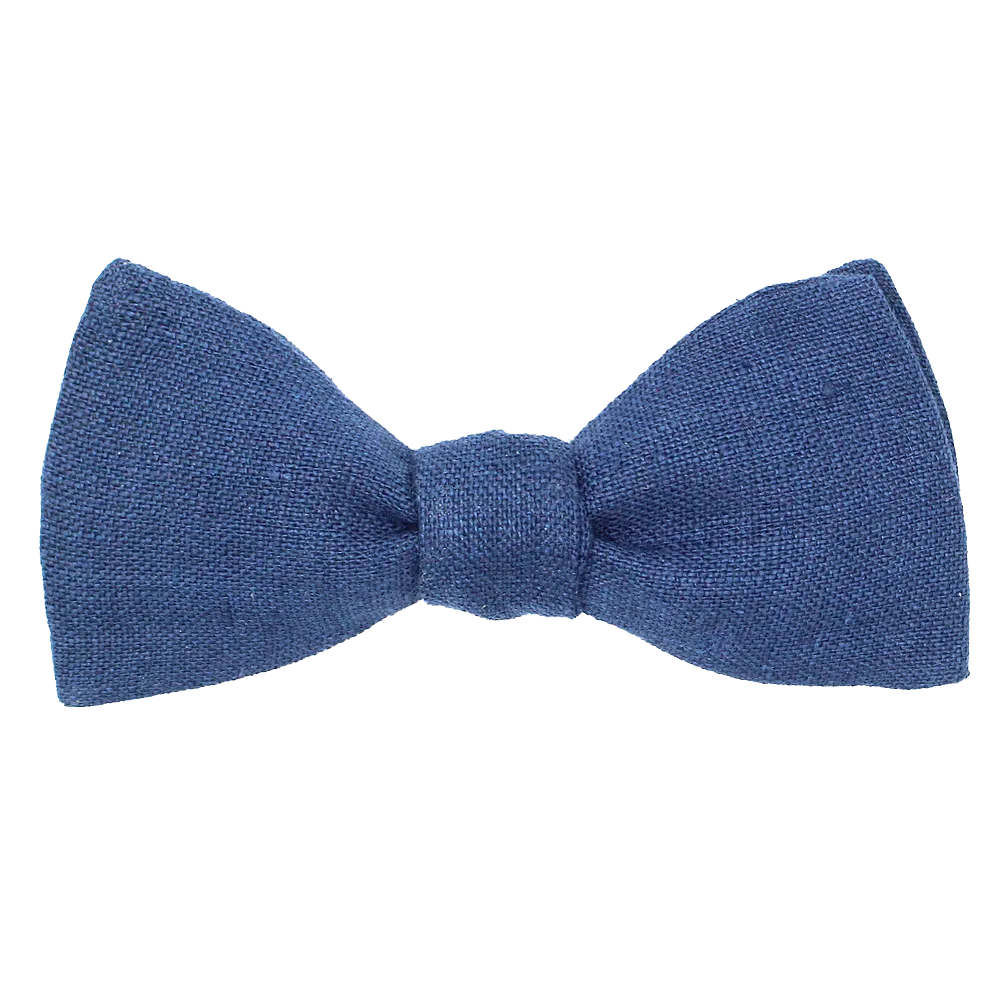 Fliege aus Leinen Blau