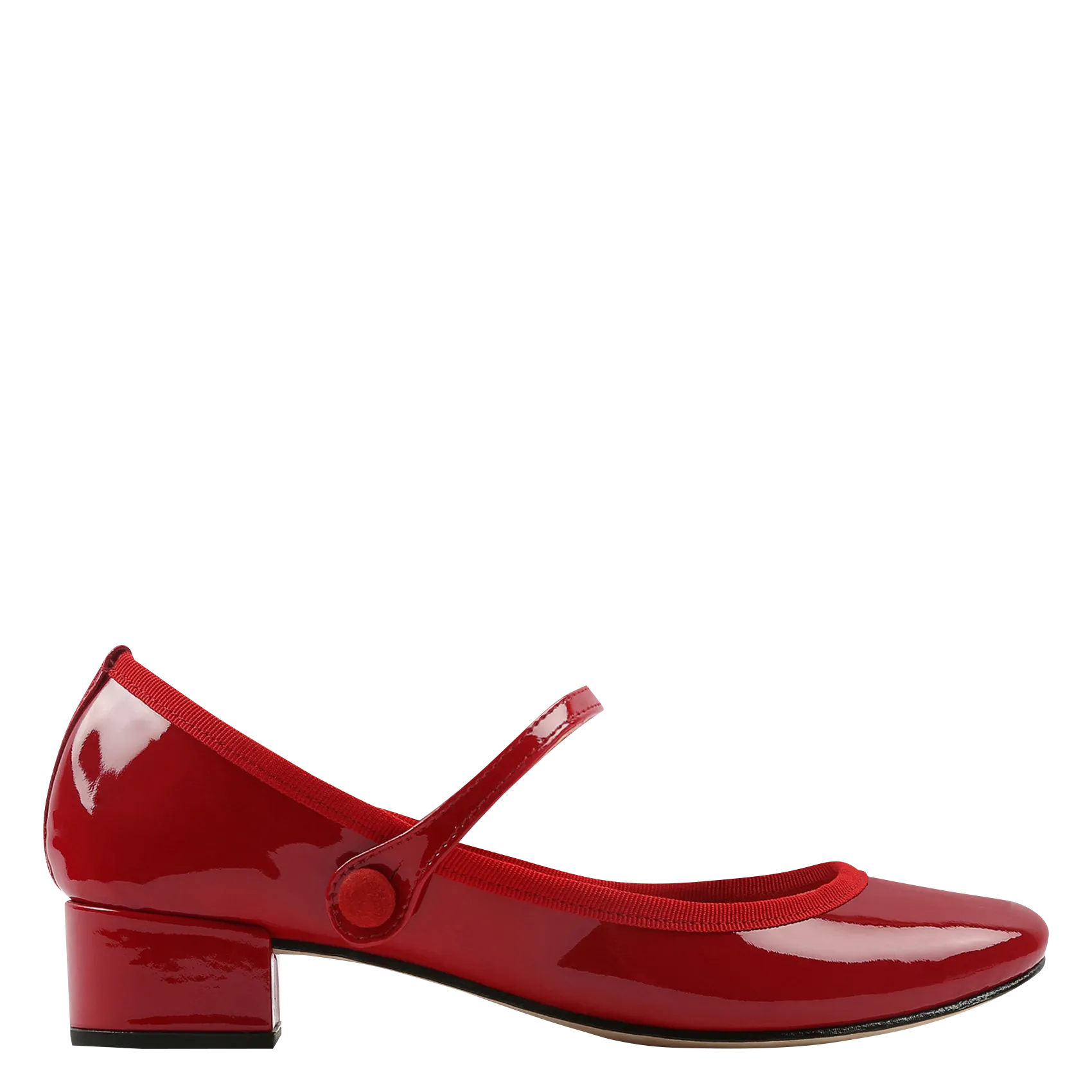 Spangenpumps aus Lackleder mit Absatz Rot ROSE