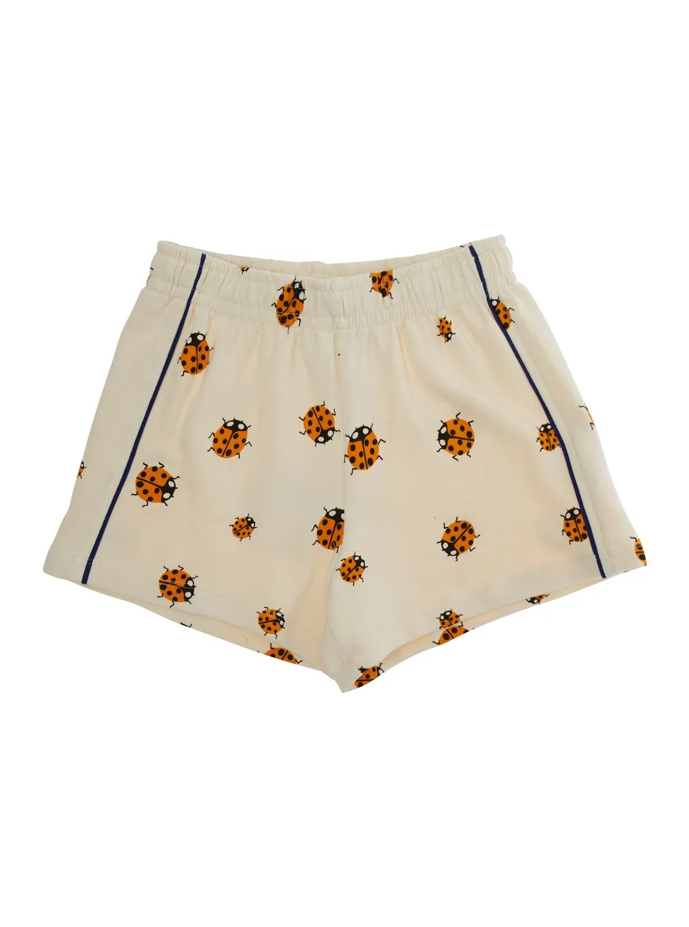 Weiße Shorts mit elastischem Bund und All-over Marienkäfer-Stickerei aus Baumwolle Mädchen