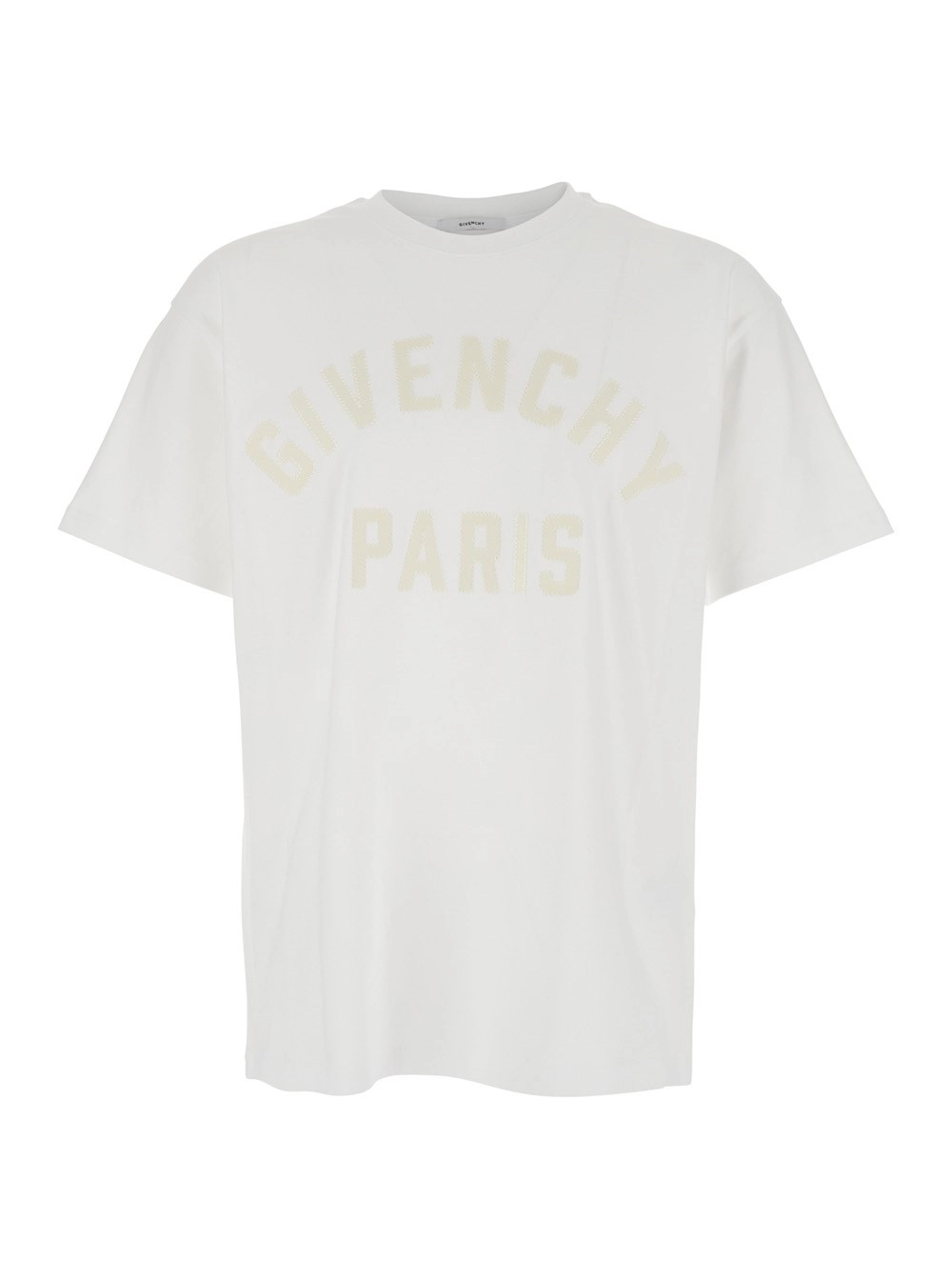 Weißes T-Shirt mit Maxi-Logo auf der Vorderseite aus Baumwolle Herren