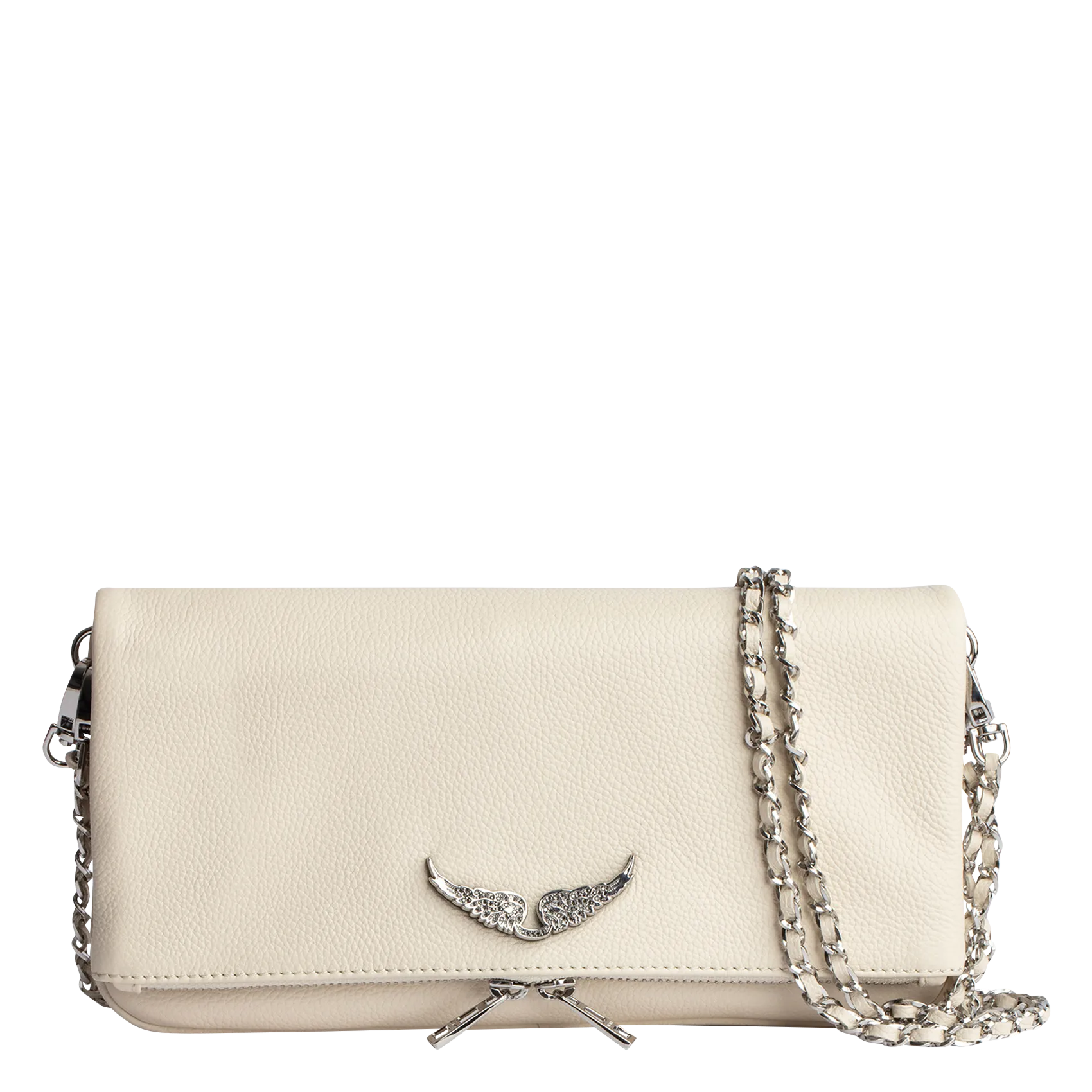 Leder Clutch Weiss ROCK SWING YOUR WINGS