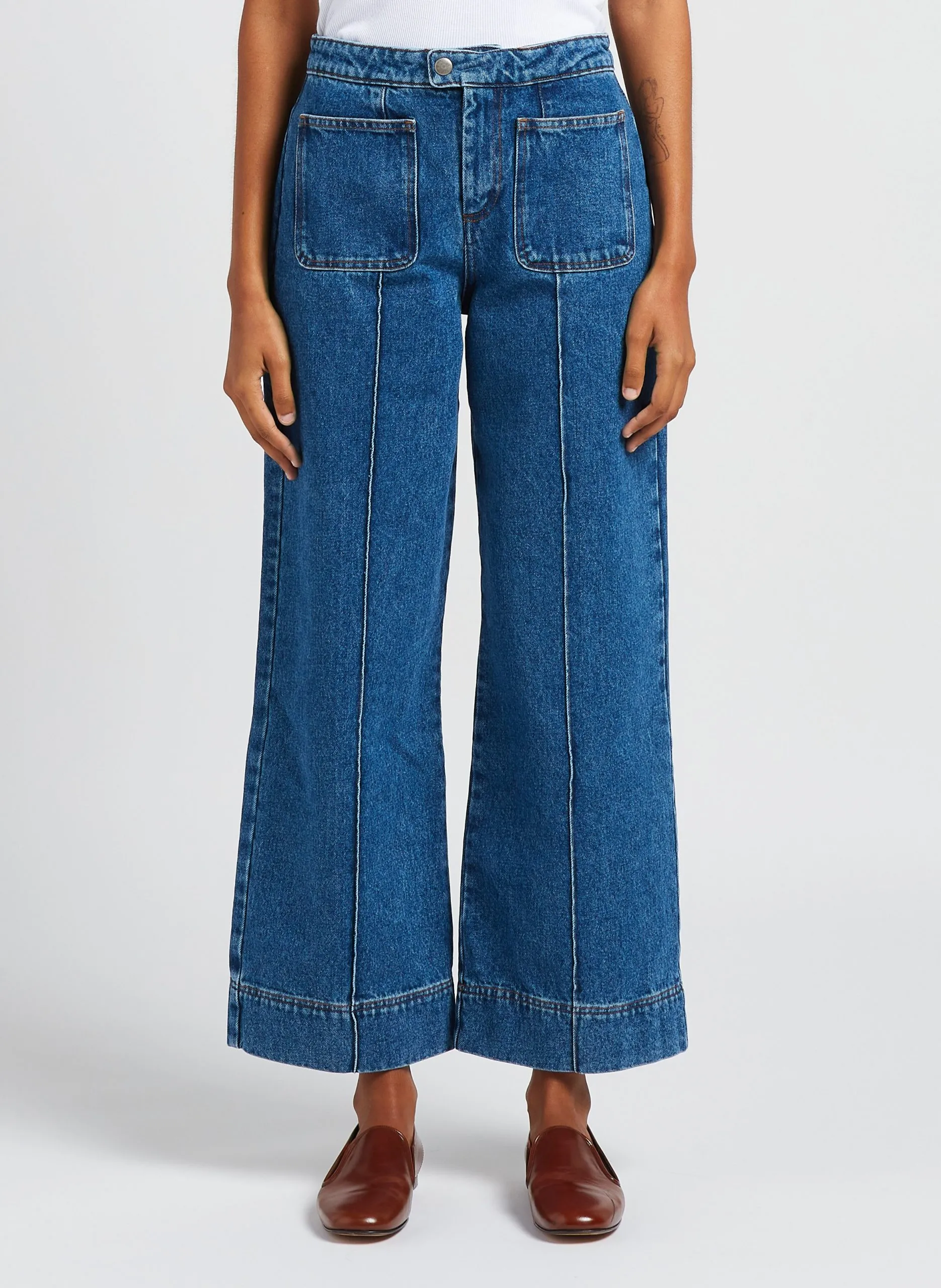 Ausgestellte Stone Washed Jeans aus Baumwolle Blau HARRY