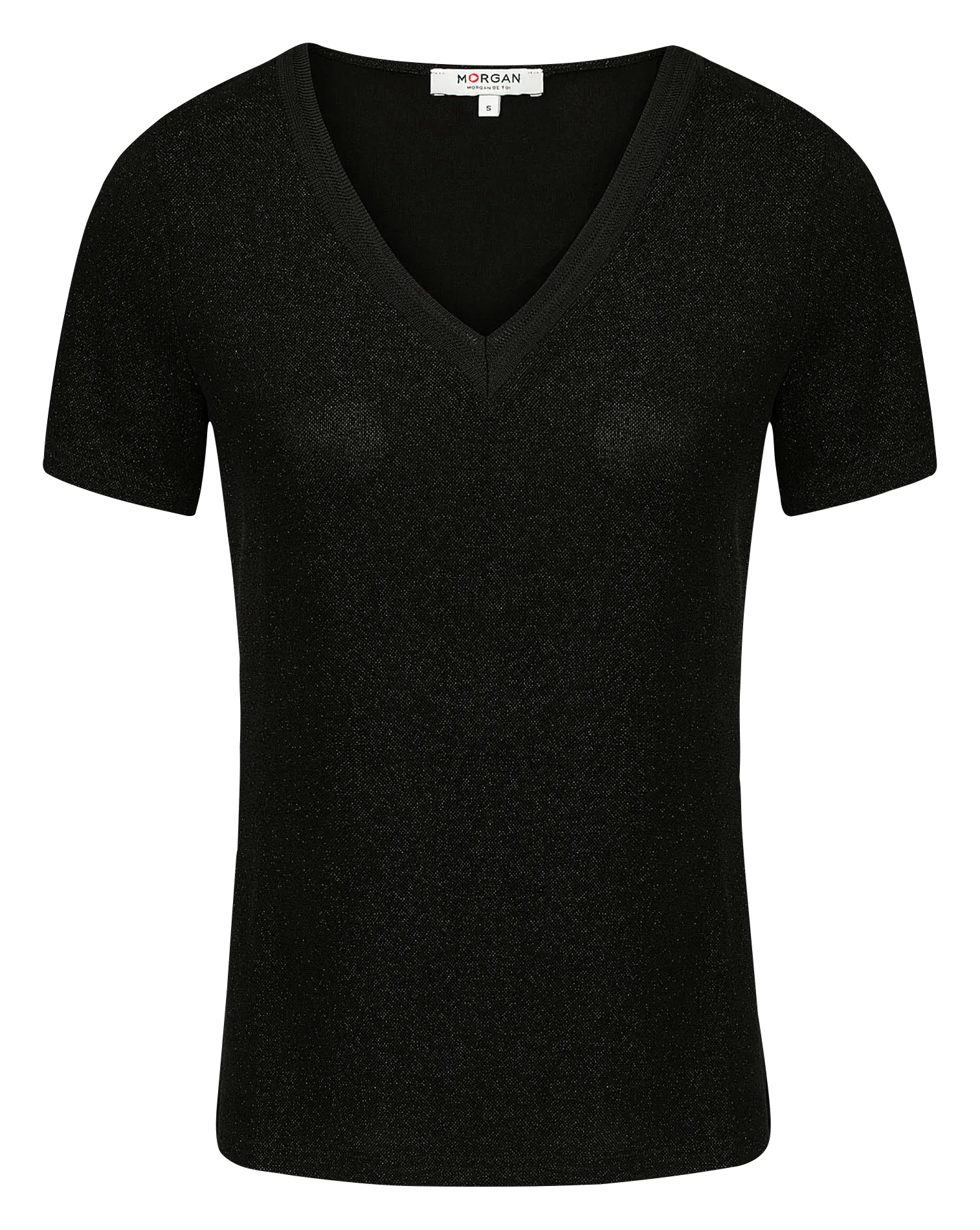 T-Shirt mit V-Ausschnitt und Metallic-Effekt Braun 212-DIWI