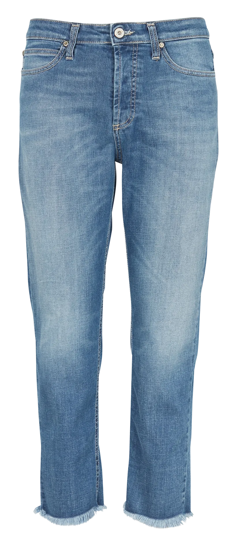 Cropped Jeans aus Baumwoll-Mix Blau